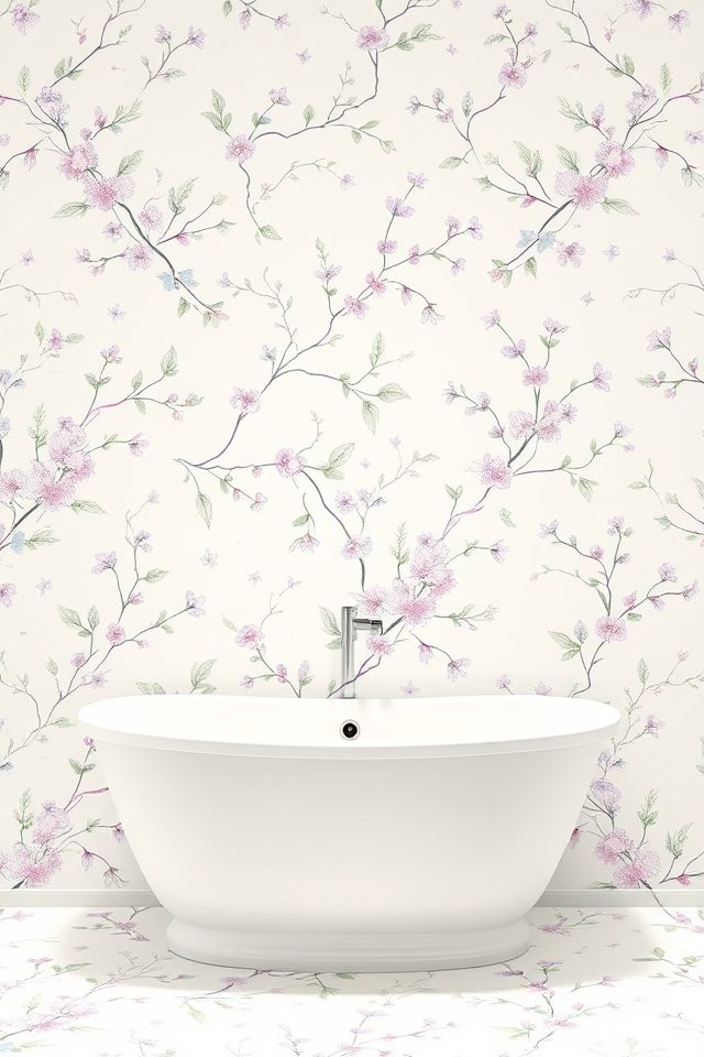 16 Wallpaper Ideas for a Small Bathroom You’ll Love 2 calming soft pastel shades