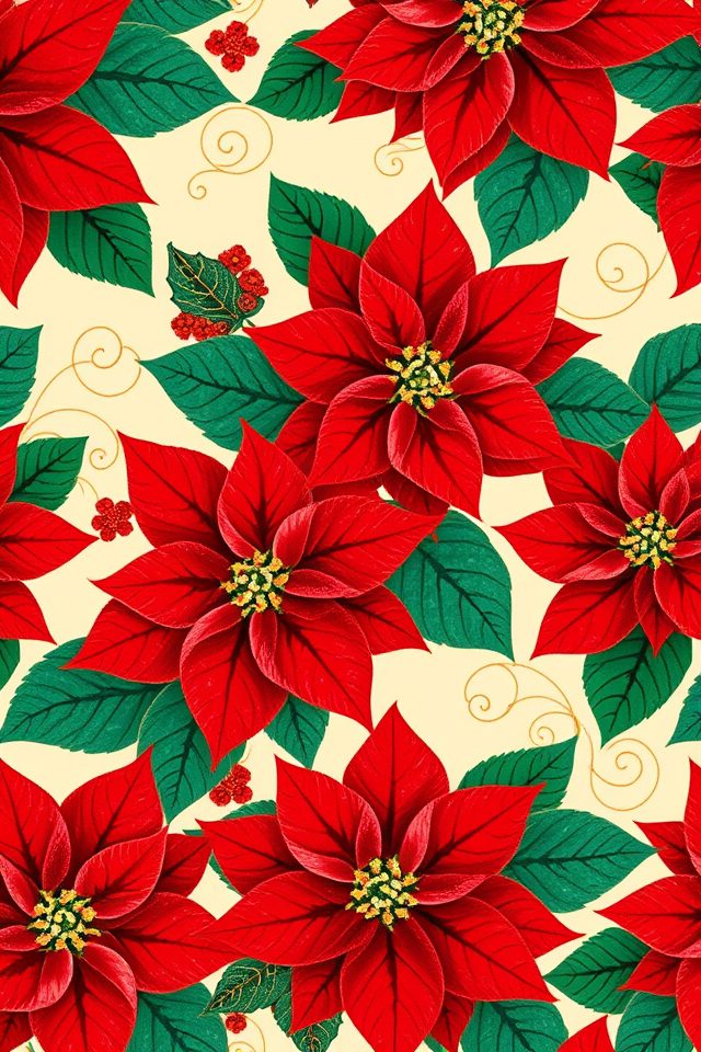 15 Wallpaper Ideas for Christmas to Brighten Your Home 14 festive floral wallpaper designs