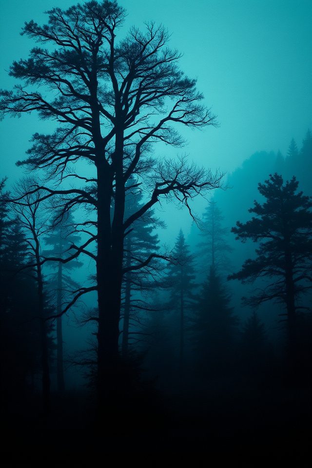 16 Wallpaper Ideas for Dark Mode to Refresh Your Space 14 mysterious forest tranquility imagery