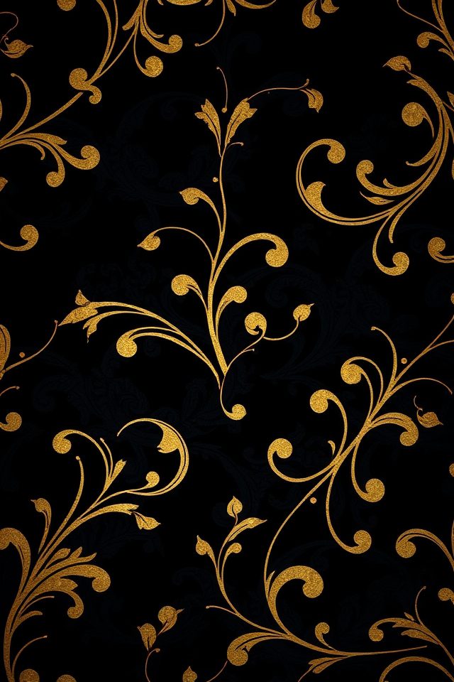 16 Wallpaper Ideas for Dark Mode to Refresh Your Space 7 opulent black and gold