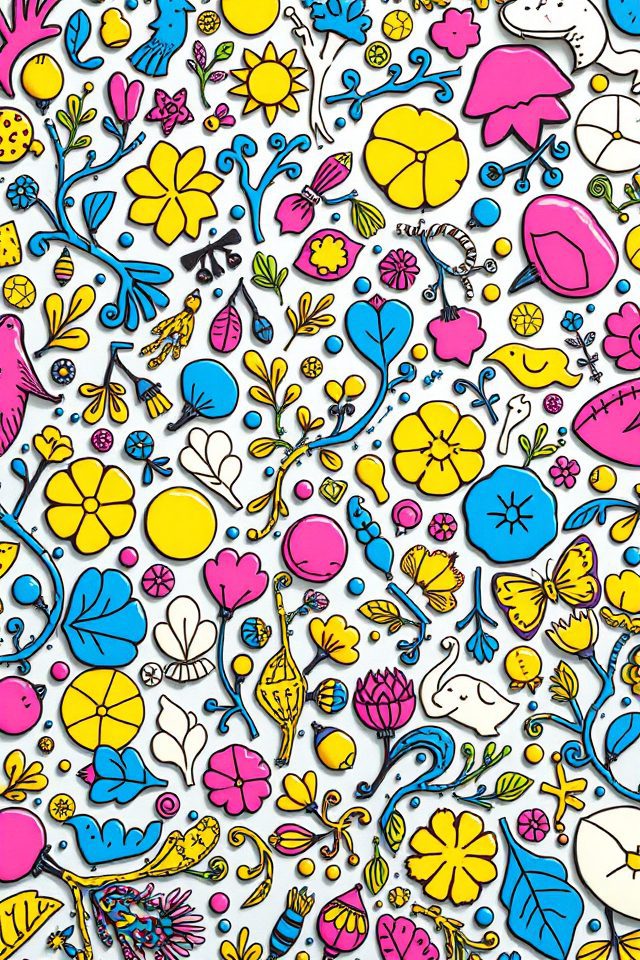 15 Wallpaper Ideas for Coloring to Brighten Your Space 12 playful doodle art wallpaper