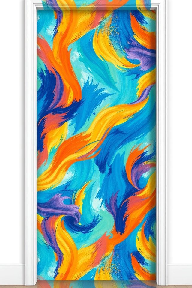 14 Wallpaper Ideas for Door to Refresh Your Space 12 vibrant artistic door transformation