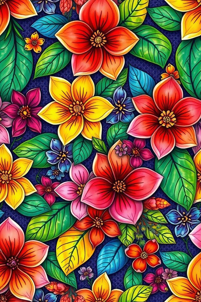 15 Wallpaper Ideas for Coloring to Brighten Your Space 4 vibrant floral wallpaper designs