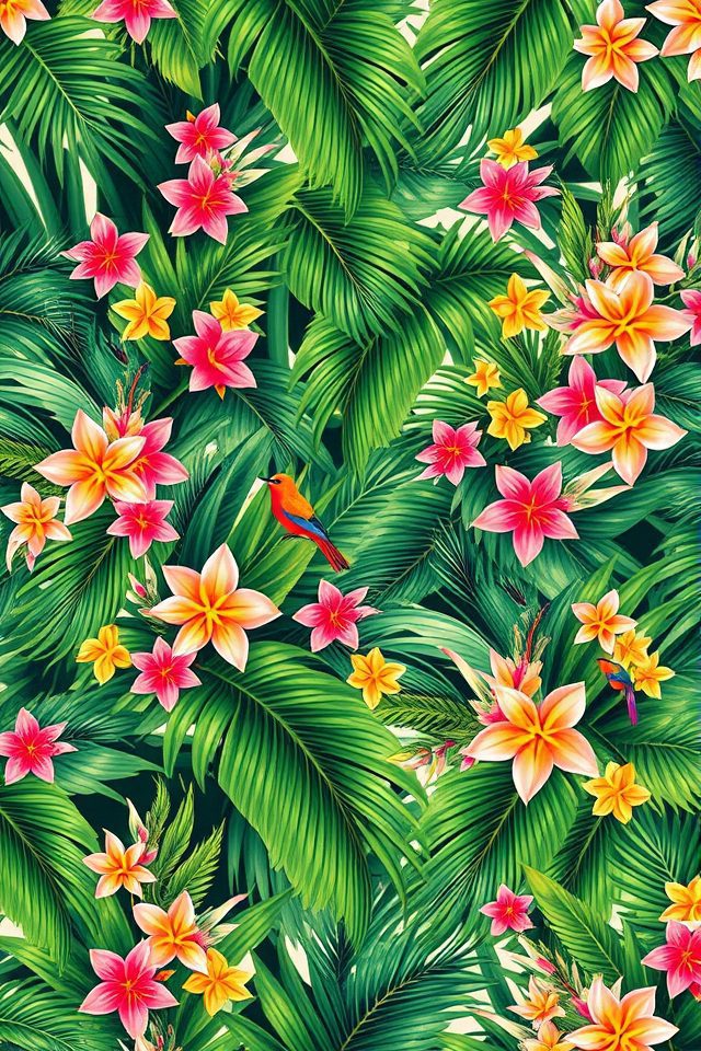 17 Wallpaper Ideas for Entry to Refresh Your Space 11 vibrant tropical entryway design