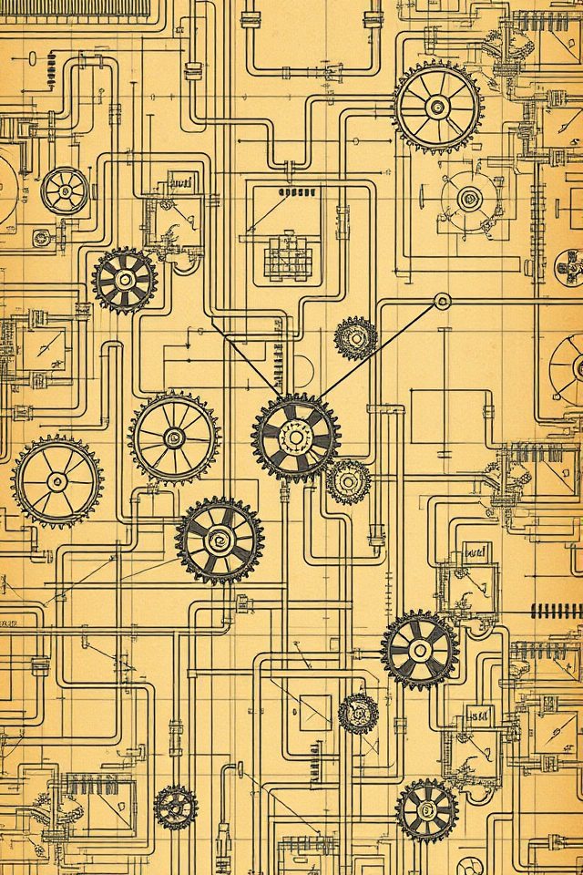 15 Wallpaper Ideas for Engineers to Inspire Your Space 8 vintage engineering art decor
