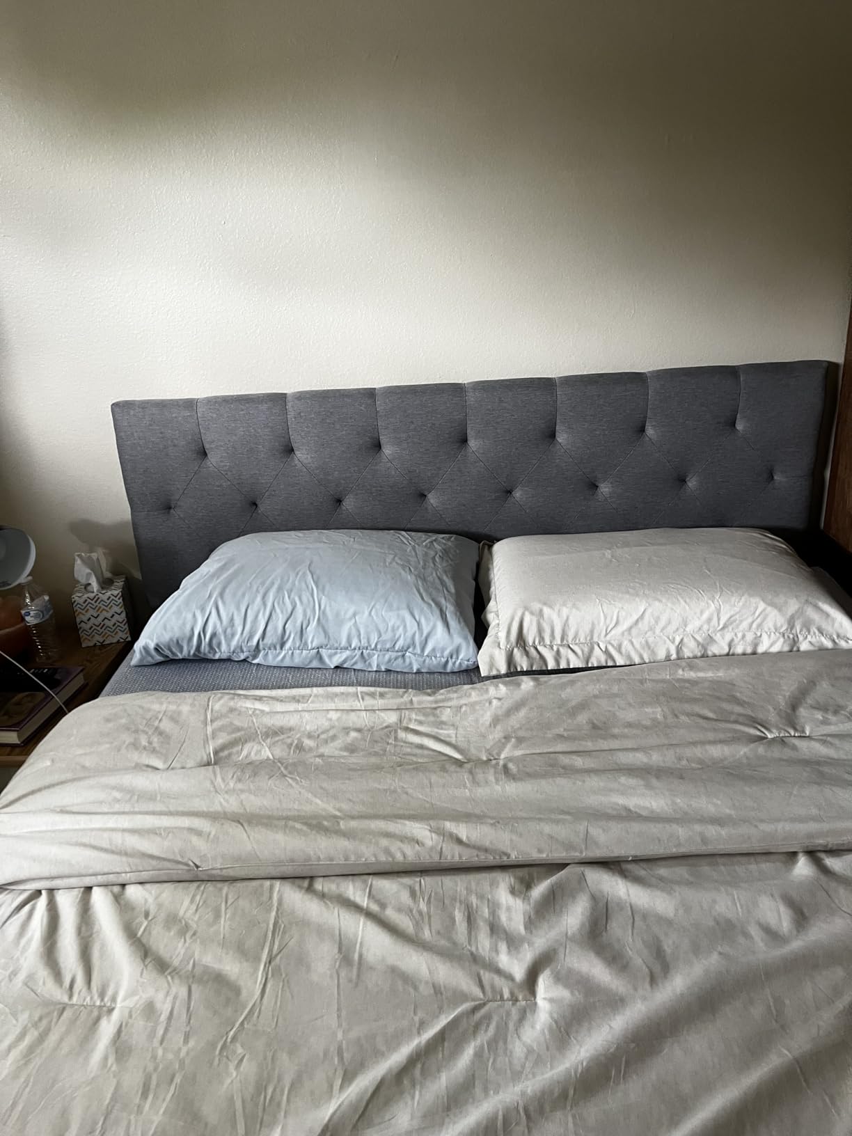 LUCID Mid-Rise Upholstered Headboard - Adjustable Height from 34 LUCID Mid-Rise Upholstered Headboard - Adjustable Height from 34