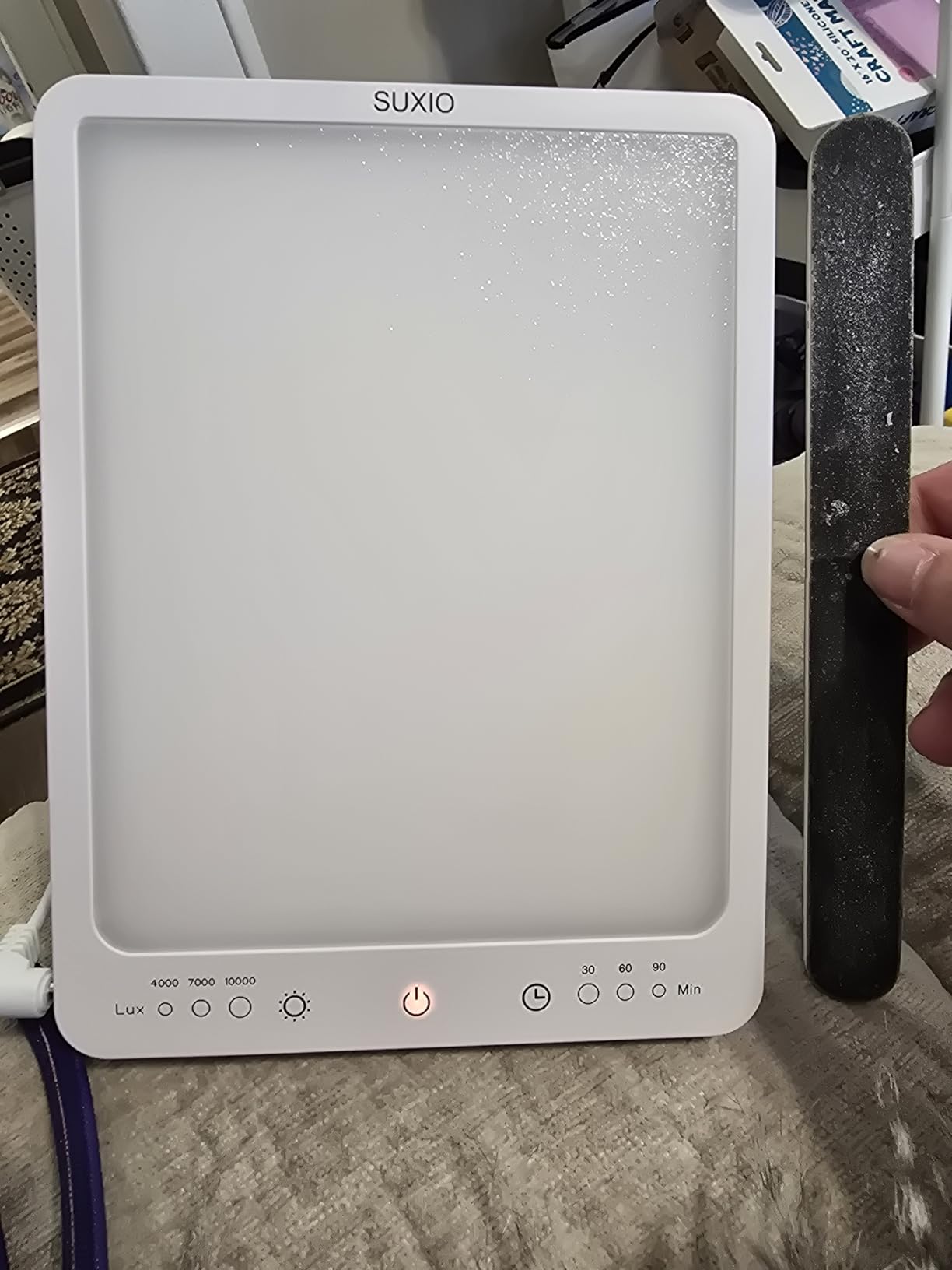 Natural Sunlight Desk Lamp, LED Light Therapy Lamp 10000 LUX with 3 Color Modes, Adjustable Brightness, Timer, Memory Function for Home Office - Customer Photo 1
