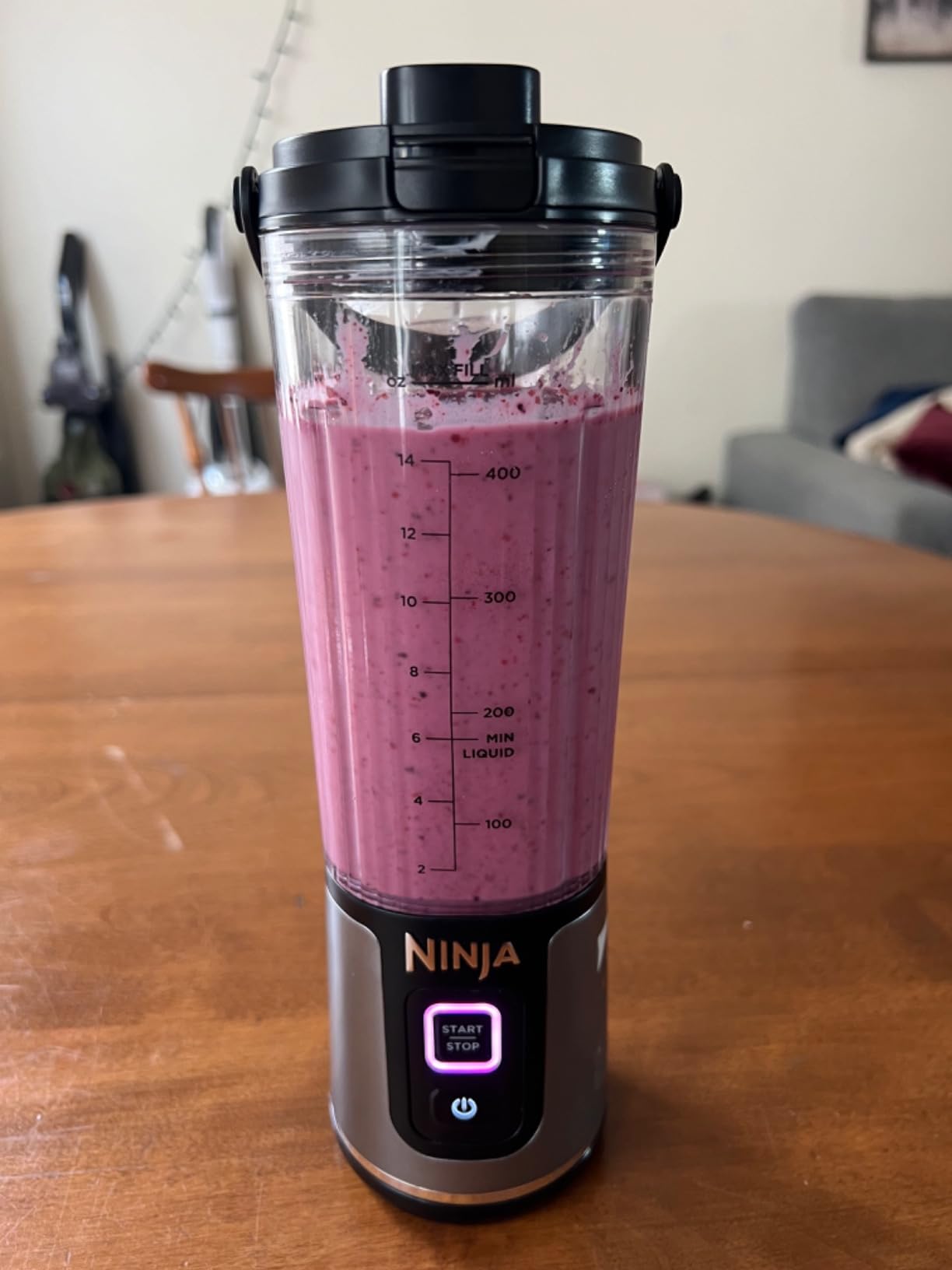 Ninja BC151BK Blast Portable Blender, Cordless, 18oz. Vessel, Personal Blender-for Shakes & Smoothies, BPA Free, Leakproof-Lid & Sip Spout, USB-C Rechargeable, Dishwasher Safe Parts, Black - Customer Usage Photo Ninja BC151BK Blast Portable Blender, Cordless, 18oz. Vessel, Personal Blender-for Shakes & Smoothies, BPA Free, Leakproof-Lid & Sip Spout, USB-C Rechargeable, Dishwasher Safe Parts, Black - Customer Usage Photo