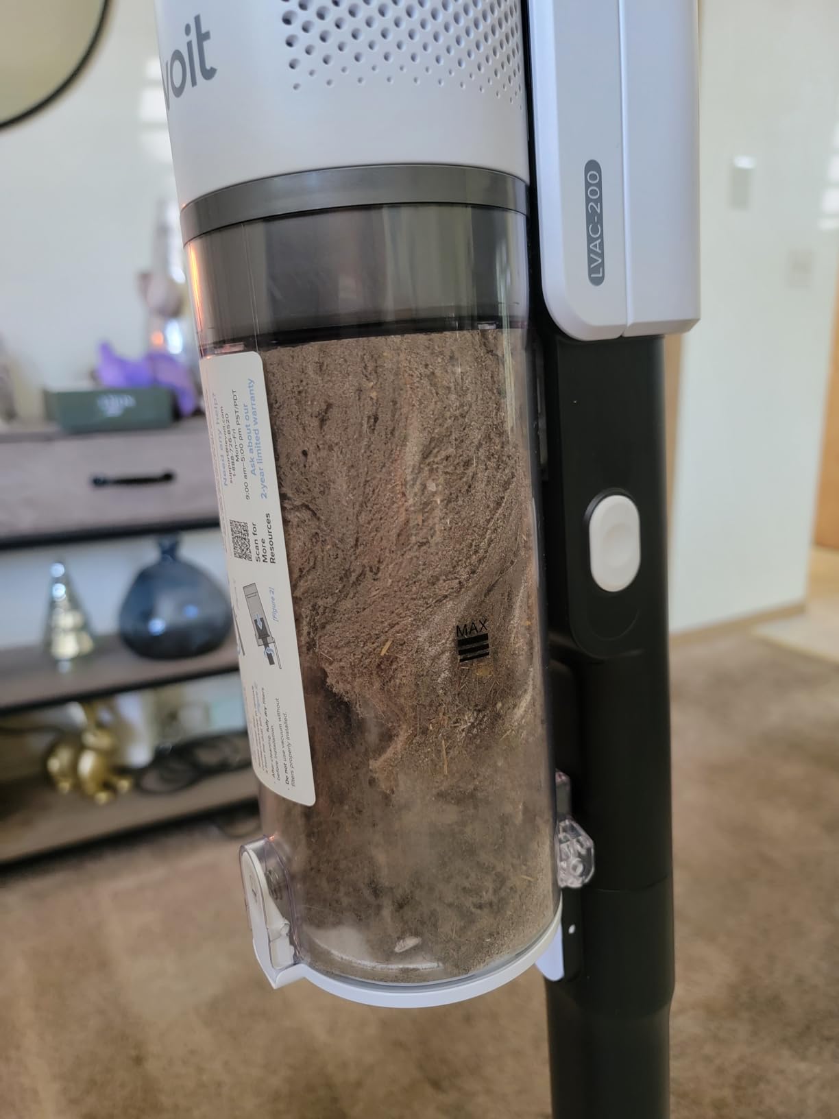 LEVOIT Cordless Vacuum Cleaner, Stick Vac with Tangle-Resistant Design, Up to 50 Minutes, Powerful Suction, Rechargeable, Lightweight, and Versatile for Carpet, Hard Floor, Pet Hair, LVAC-200 Customer Review LEVOIT Cordless Vacuum Cleaner, Stick Vac with Tangle-Resistant Design, Up to 50 Minutes, Powerful Suction, Rechargeable, Lightweight, and Versatile for Carpet, Hard Floor, Pet Hair, LVAC-200 - Customer Photo 1