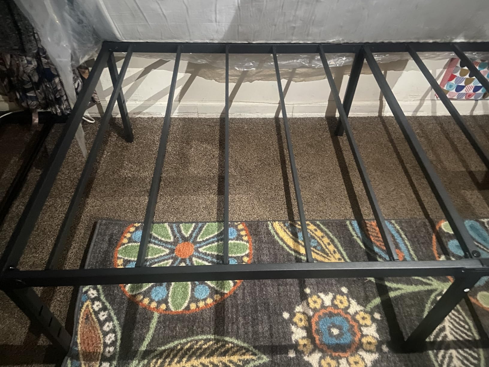 Metal Platform Bed Frame 14 Inch Tall,No Box Spring Needed,King Size Bed with Heavy Duty Strong Support Slats,Easy to Assemble,Black Customer Review Metal Platform Bed Frame 14 Inch Tall,No Box Spring Needed,King Size Bed with Heavy Duty Strong Support Slats,Easy to Assemble,Black - Customer Photo 1