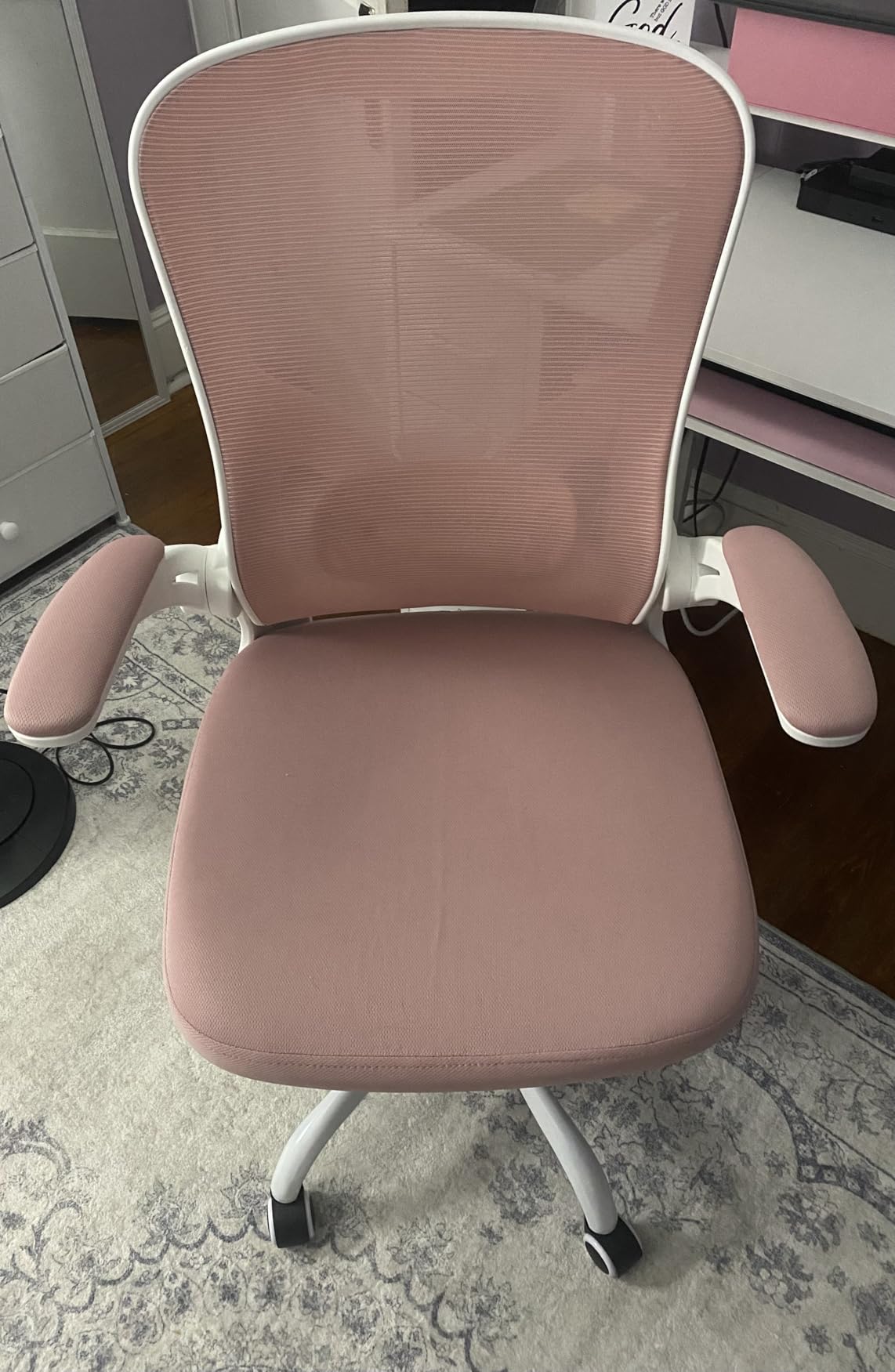 Office Chair, Ergonomic Desk Chairs 330LBS Capacity High Back Mesh Computer Chair with Flip-up Armrests, Comfy Work Chair with Adjustable Lumbar Support, Rolling Chair - Customer Photo 1