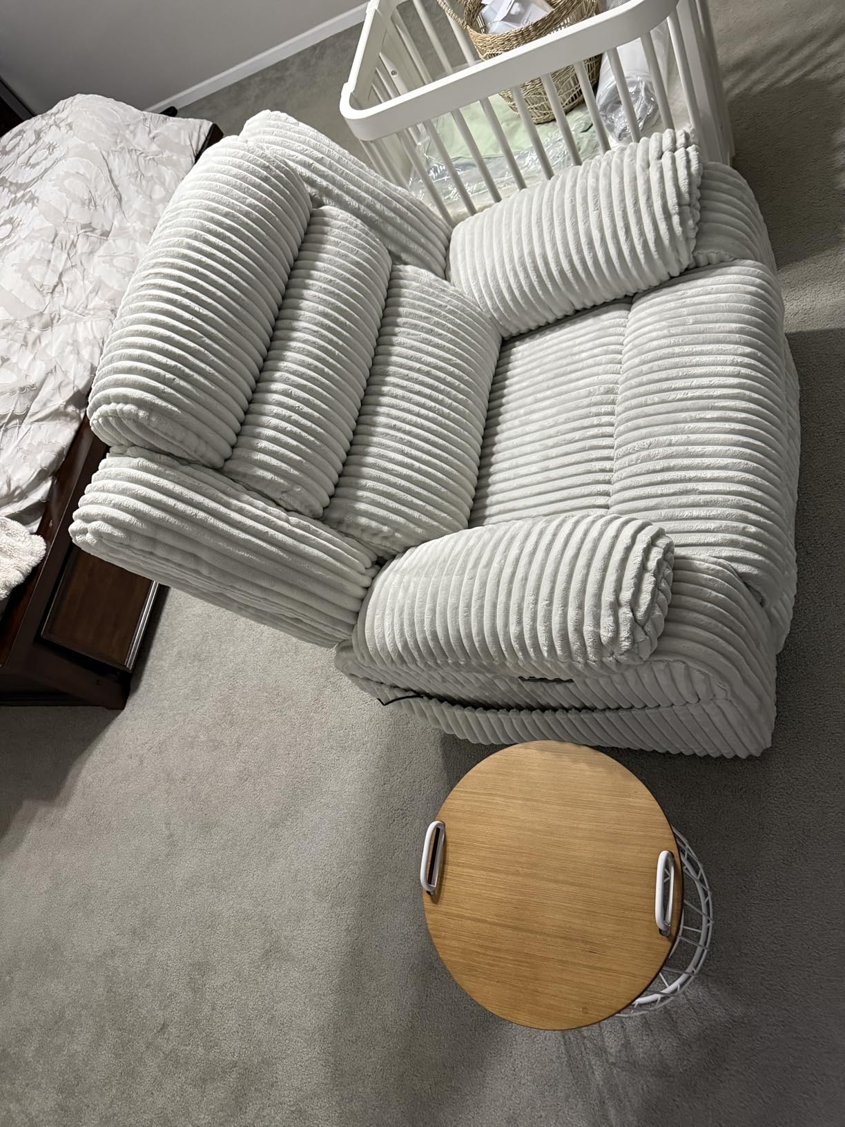 Power Swivel Rocker Recliner Chair for Adults with Massage and Heat, USB and Type-C Charging Port, Infinite Position, Electric Glider Rocking Chairs for Living Room, Nursery, Pale Grey Customer Review Power Swivel Rocker Recliner Chair for Adults with Massage and Heat, USB and Type-C Charging Port, Infinite Position, Electric Glider Rocking Chairs for Living Room, Nursery, Pale Grey - Customer Photo 2