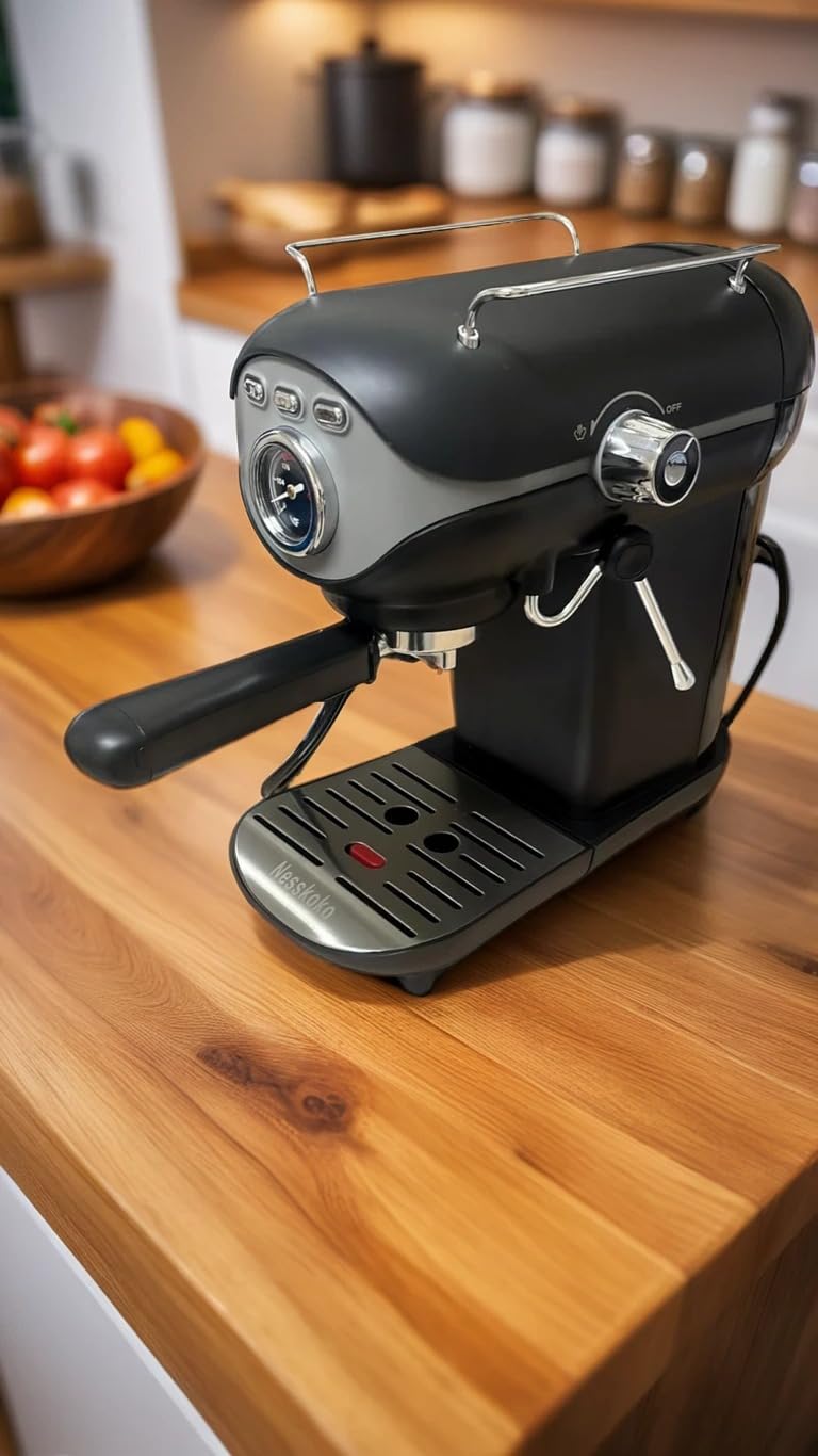 Espresso Coffee Machine, 20 Bar Compact Semi-Automatic Espresso Machine with Milk Frother for home Latte, Cappuccino, White Customer Review Espresso Coffee Machine, 20 Bar Compact Semi-Automatic Espresso Machine with Milk Frother for home Latte, Cappuccino, White - Customer Photo 3