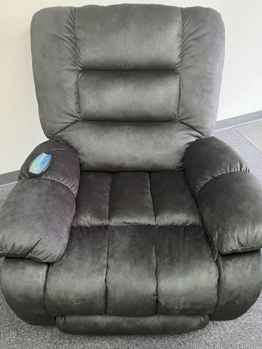 Massage Recliner Chair with Heat and Massage, Soft Fabric Ergonomic Manual Reclining Chairs, Heavy Duty Reclining Sofa Chair with Side Pockets for Living Room (D-Grey) Customer Review Massage Recliner Chair with Heat and Massage, Soft Fabric Ergonomic Manual Reclining Chairs, Heavy Duty Reclining Sofa Chair with Side Pockets for Living Room (D-Grey) - Customer Photo 1