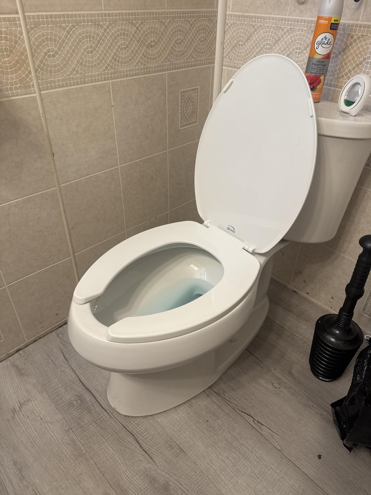 BEMIS 175 Commercial Open Front Plastic Toilet Seat, Heavy Duty Industrial Seat with Lid - Customer Photo 1