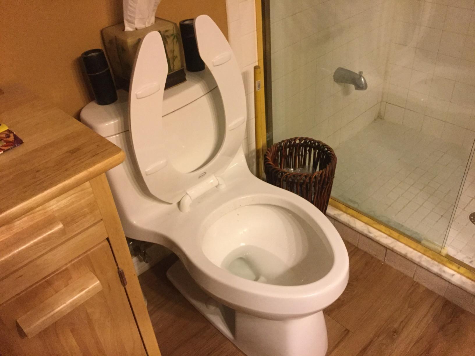 BEMIS 1955SSCT Commercial Open Front Plastic Toilet Seat, Heavy Duty Industrial No Slam Seat without Lid - Customer Photo 2