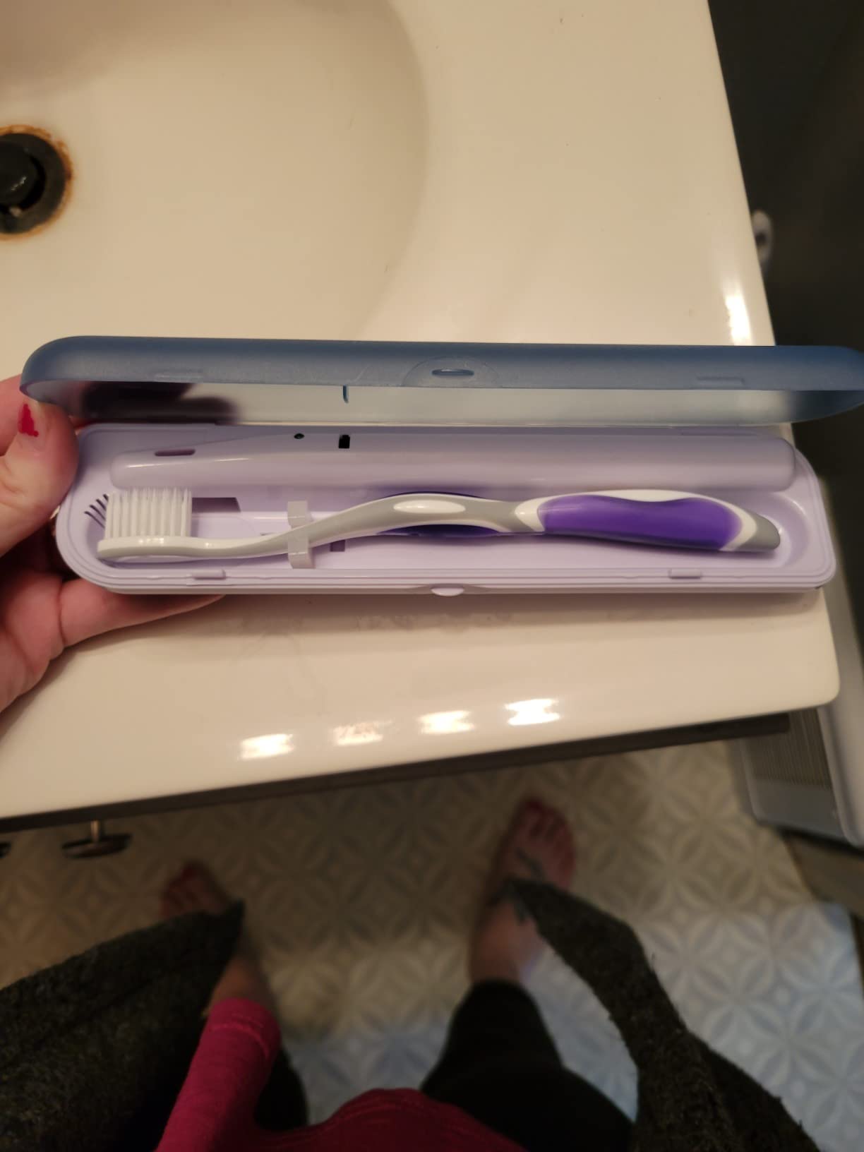 Pursonic Portable UV Toothbrush Sanitizer Case - Travel Toothbrush Sanitizer and Holder - For Electric and Manual Brush Heads with UV Light & Auto Shut Off Timer Customer Review Pursonic Portable UV Toothbrush Sanitizer Case - Travel Toothbrush Sanitizer and Holder - For Electric and Manual Brush Heads with UV Light & Auto Shut Off Timer - Customer Photo 2