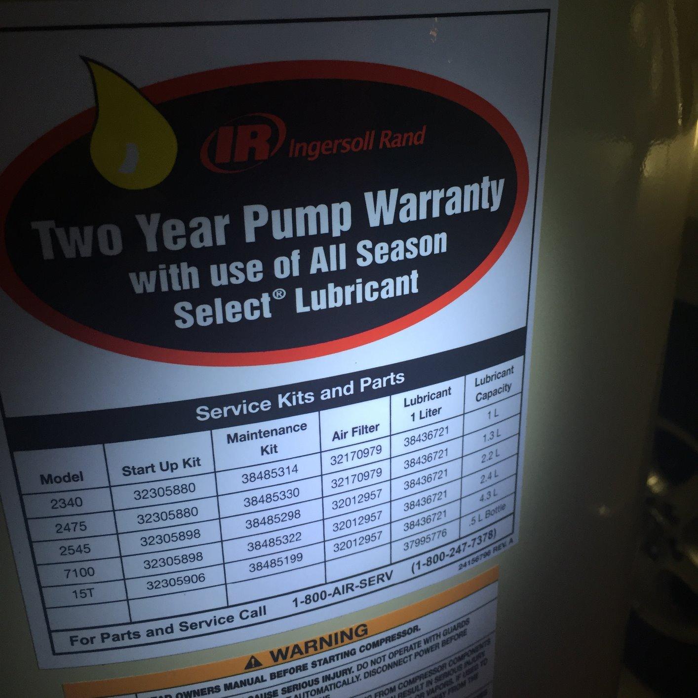 Ingersoll Rand 2340L5-V 5 hp Type 30 2 Stage Reciprocating Compressor Customer Review Ingersoll Rand 2340L5-V 5 hp Type 30 2 Stage Reciprocating Compressor - Customer Photo 2