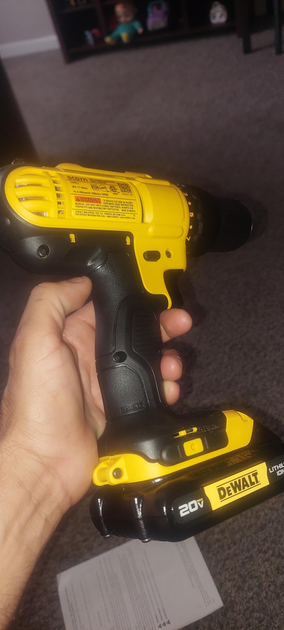 DEWALT 20V Max Cordless Drill/Driver Kit, 2 Batteries and Charger Included (DCD771C2) - Customer Photo 2