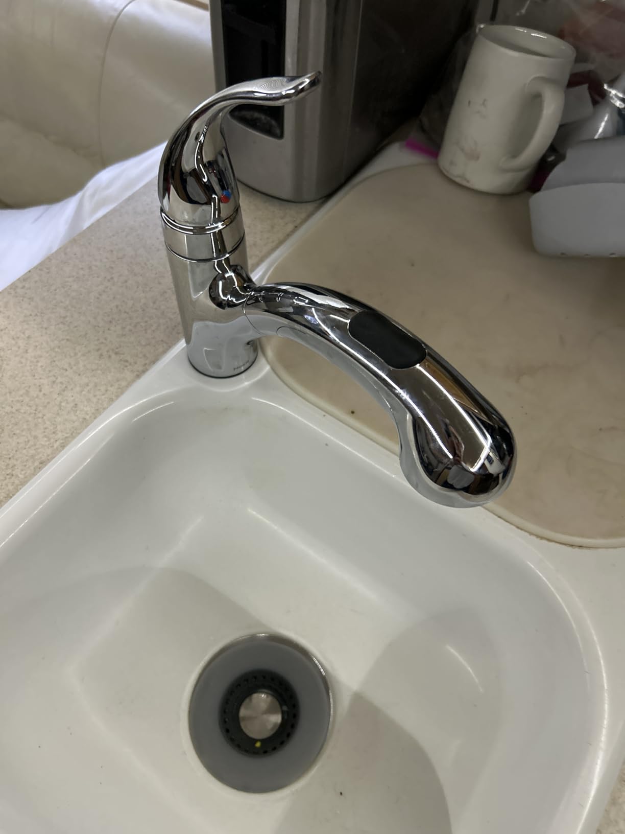 Moen Integra Spot Resist Stainless One-Handle Pullout Kitchen or Laundry Faucet Featuring Power Clean with Optional Deckplate, 67315SRS Customer Review Moen Integra Spot Resist Stainless One-Handle Pullout Kitchen or Laundry Faucet Featuring Power Clean with Optional Deckplate, 67315SRS - Customer Photo 1