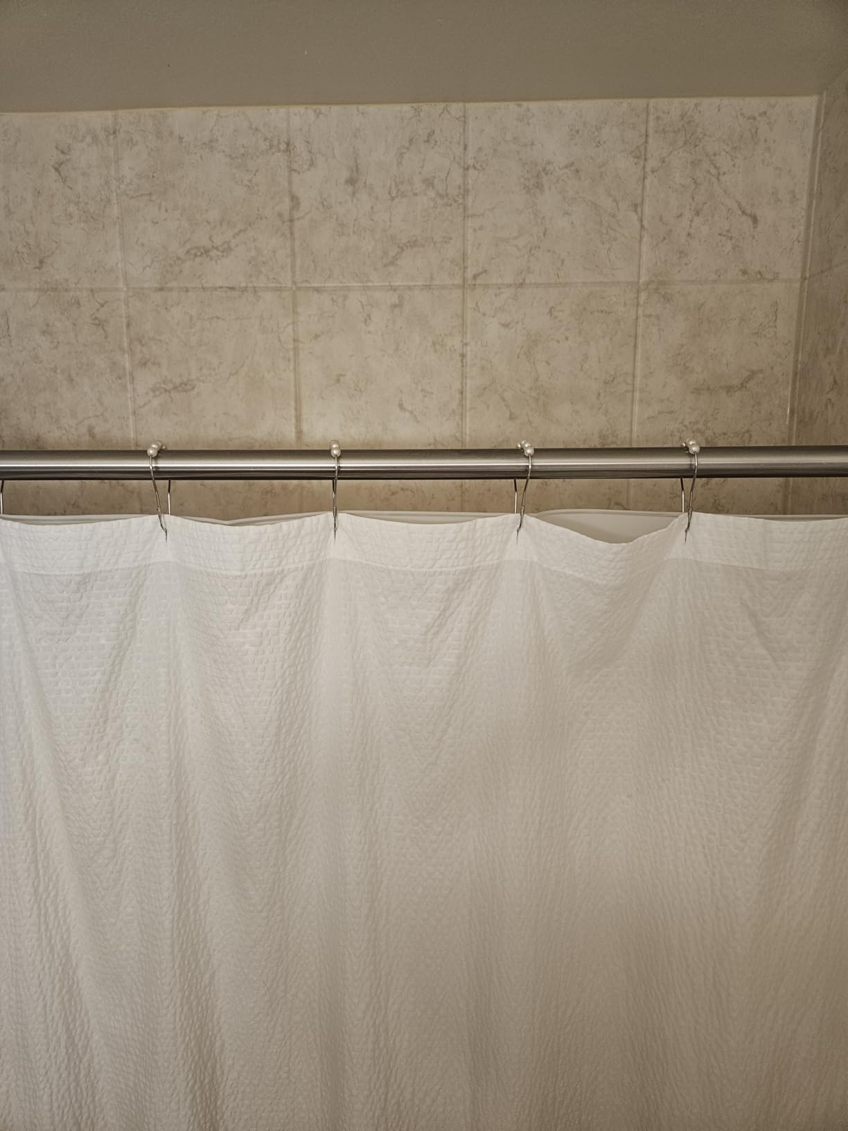 Amazer Shower Curtain Hooks, Decorative Rust Proof Stainless Steel Shower Curtain Hooks for Bathroom Shower Rods Set of 12, Polished Nickel Customer Review Amazer Shower Curtain Hooks, Decorative Rust Proof Stainless Steel Shower Curtain Hooks for Bathroom Shower Rods Set of 12, Polished Nickel - Customer Photo 1