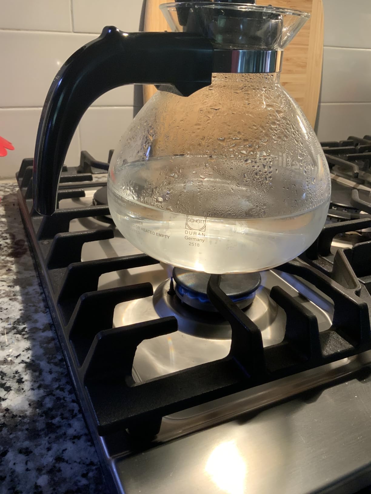 Borosilicate Glass Stove Top Whistling Tea Kettle - 12 Cup/48oz Capacity - BPA-Free - German Made Glass Kettle for Gas, Electric, and Glass Ranges Customer Review Borosilicate Glass Stove Top Whistling Tea Kettle - 12 Cup/48oz Capacity - BPA-Free - German Made Glass Kettle for Gas, Electric, and Glass Ranges - Customer Photo 1