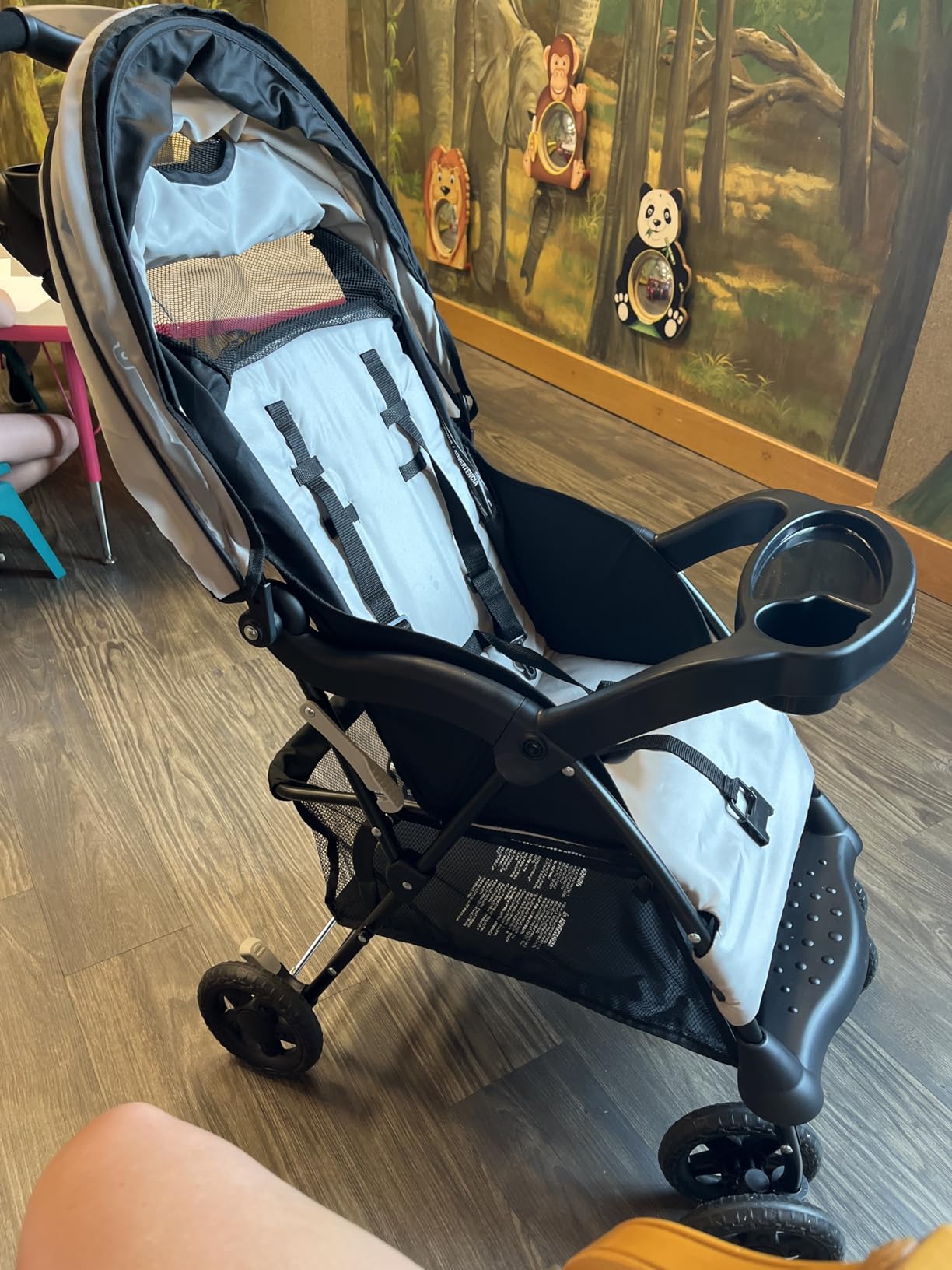 Kolcraft Cloud Plus Lightweight Umbrella Stroller for Toddlers with Reclining Seat, Large Storage Basket, Canopy, Infant & Parent Trays, Compact Fold for Summer Travel, Durable Frame, Slate Gray Customer Review Kolcraft Cloud Plus Lightweight Umbrella Stroller for Toddlers with Reclining Seat, Large Storage Basket, Canopy, Infant & Parent Trays, Compact Fold for Summer Travel, Durable Frame, Slate Gray - Customer Photo 2