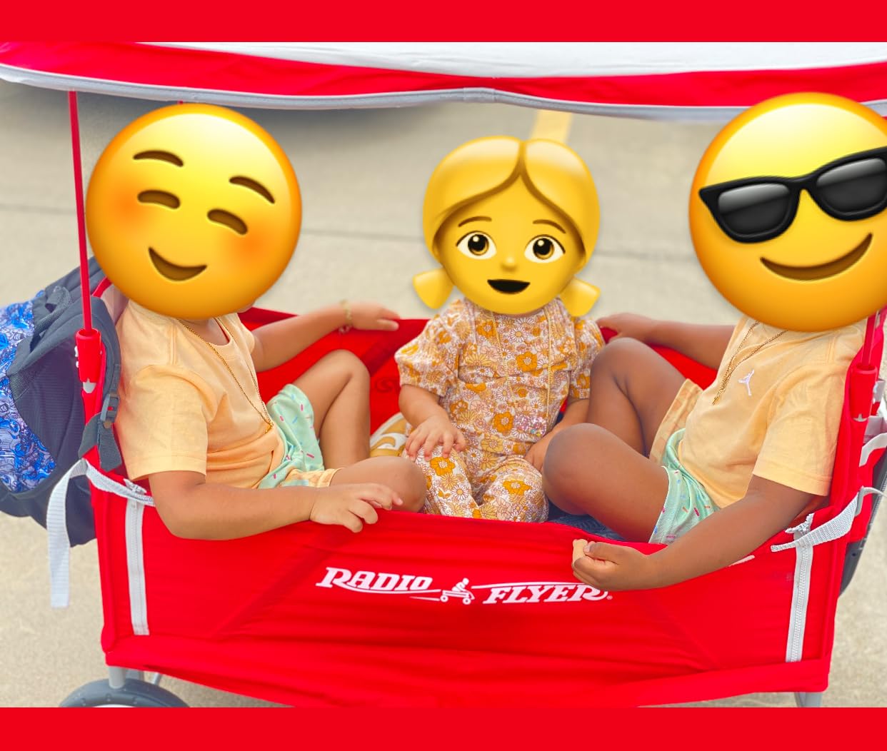 Radio Flyer Foldable Wagon for Kids, Rolling Cart, Baby Stroller, Beach Cart, 3-in-1 EZ Fold Stroller Wagon with Canopy, Red, for Ages 1.5+ Years Customer Review Radio Flyer Foldable Wagon for Kids, Rolling Cart, Baby Stroller, Beach Cart, 3-in-1 EZ Fold Stroller Wagon with Canopy, Red, for Ages 1.5+ Years - Customer Photo 1