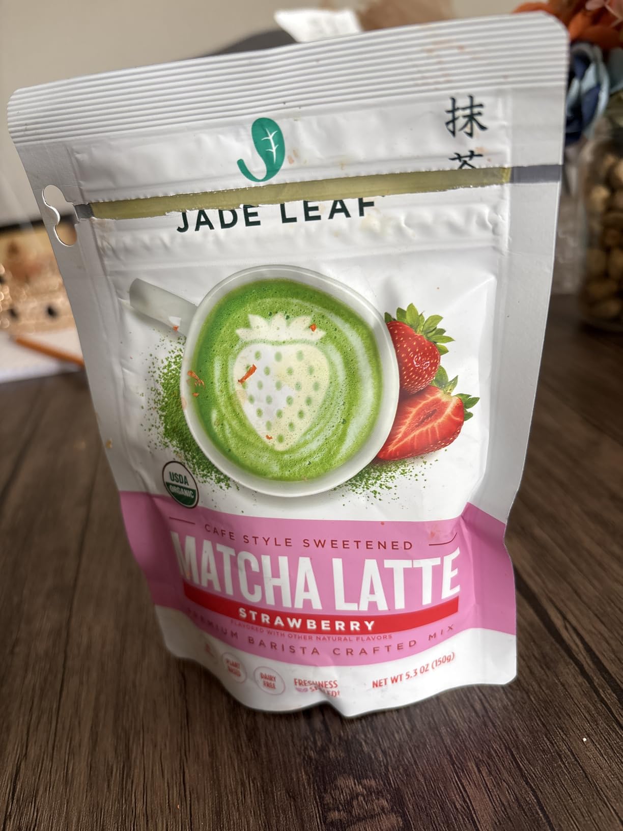 Jade Leaf Matcha Organic Café Style Sweetened Matcha Latte Premium Barista Crafted Mix - Original - Authentically Japanese (5.3 Ounce Pouch) Customer Review Jade Leaf Matcha Organic Café Style Sweetened Matcha Latte Premium Barista Crafted Mix - Original - Authentically Japanese (5.3 Ounce Pouch) - Customer Photo 1