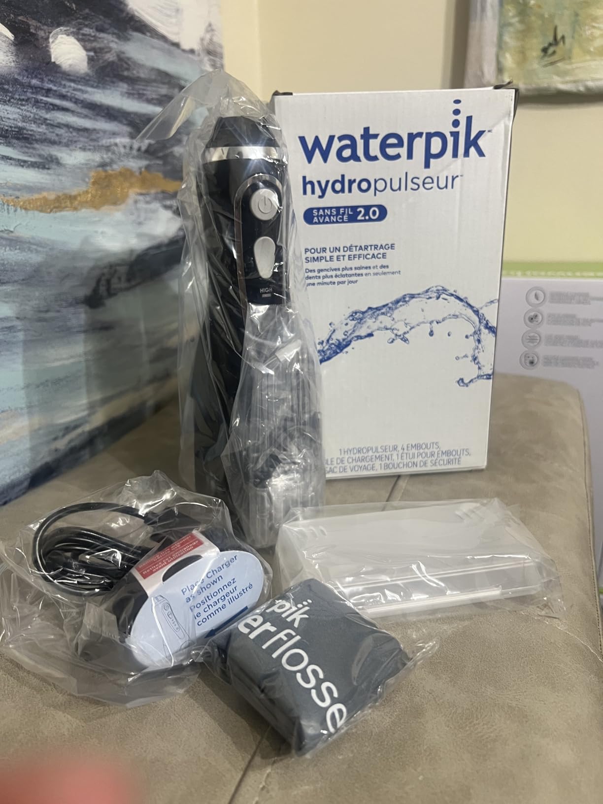 Waterpik Cordless Advanced 2.0 Water Flosser For Teeth, Gums, Braces, Dental Care With Travel Bag and 4 Tips, ADA Accepted, Rechargeable, Portable, and Waterproof, White WP-580, Packaging May Vary Customer Review Waterpik Cordless Advanced 2.0 Water Flosser For Teeth, Gums, Braces, Dental Care With Travel Bag and 4 Tips, ADA Accepted, Rechargeable, Portable, and Waterproof, White WP-580, Packaging May Vary - Customer Photo 1