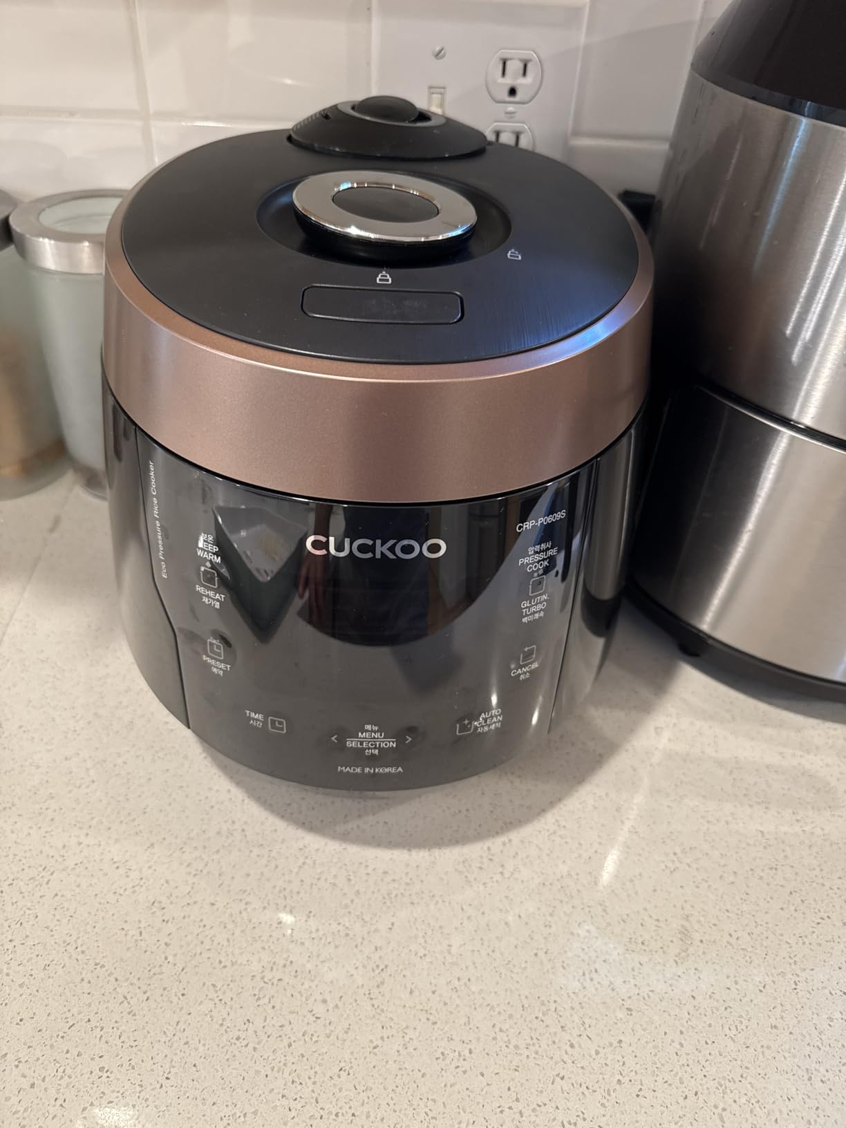 CUCKOO CRP-P0609S 6-Cup (Uncooked) / 12-Cup (Cooked) High Pressure Rice Cooker & Warmer with Nonstick Inner Pot, 12 Menu Options, Fuzzy Logic Tech, 3 Voice Guide, Auto Clean (Black/Copper) Customer Review CUCKOO CRP-P0609S 6-Cup (Uncooked) / 12-Cup (Cooked) High Pressure Rice Cooker & Warmer with Nonstick Inner Pot, 12 Menu Options, Fuzzy Logic Tech, 3 Voice Guide, Auto Clean (Black/Copper) - Customer Photo 2