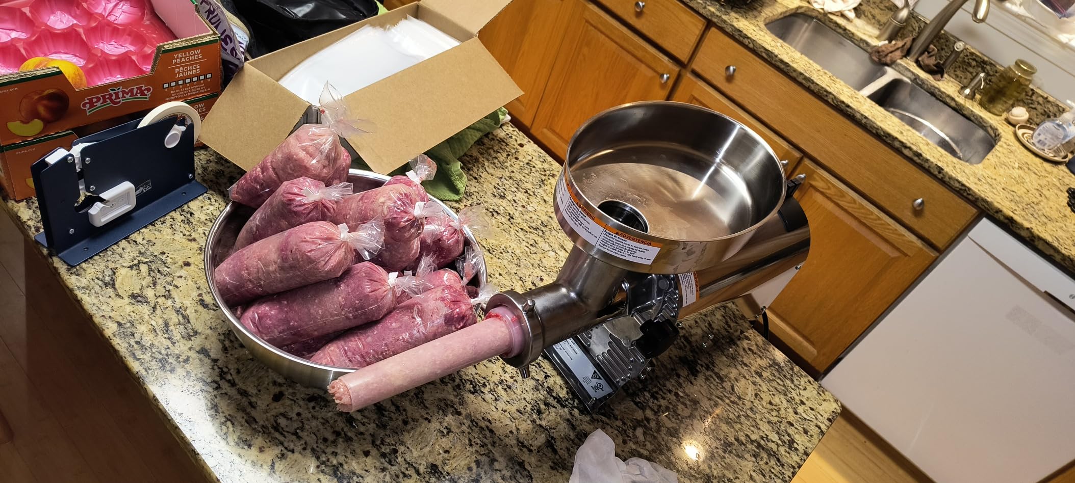 Weston Pro Series Electric Meat Grinder 7 Sausage Stuffer, Commercial Grade, 1500 Watts, 2 HP, 21lbs. Per Minute, Heavy Duty Stainless Steel (10-3201-W) Customer Review Weston Pro Series Electric Meat Grinder 7 Sausage Stuffer, Commercial Grade, 1500 Watts, 2 HP, 21lbs. Per Minute, Heavy Duty Stainless Steel (10-3201-W) - Customer Photo 1