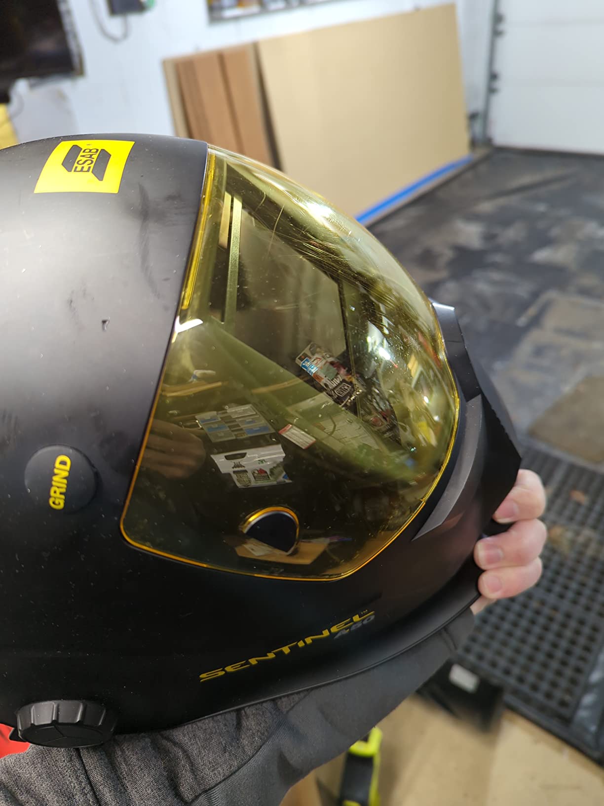 ESAB 0700000800 Sentinel A50 Welding Helmet, Black Low-Profile Design, High Impact Resistance Nylon, Infinitely-Adjustable, Color Touch Screen Controls, 3.93 ESAB 0700000800 Sentinel A50 Welding Helmet, Black Low-Profile Design, High Impact Resistance Nylon, Infinitely-Adjustable, Color Touch Screen Controls, 3.93