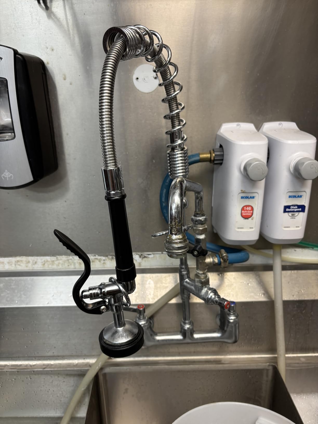 Commercial Wall Mount Kitchen Sink Faucet Brass Constructed Polished Chrome Pre-Rinse Device Customer Review Commercial Wall Mount Kitchen Sink Faucet Brass Constructed Polished Chrome Pre-Rinse Device - Customer Photo 1