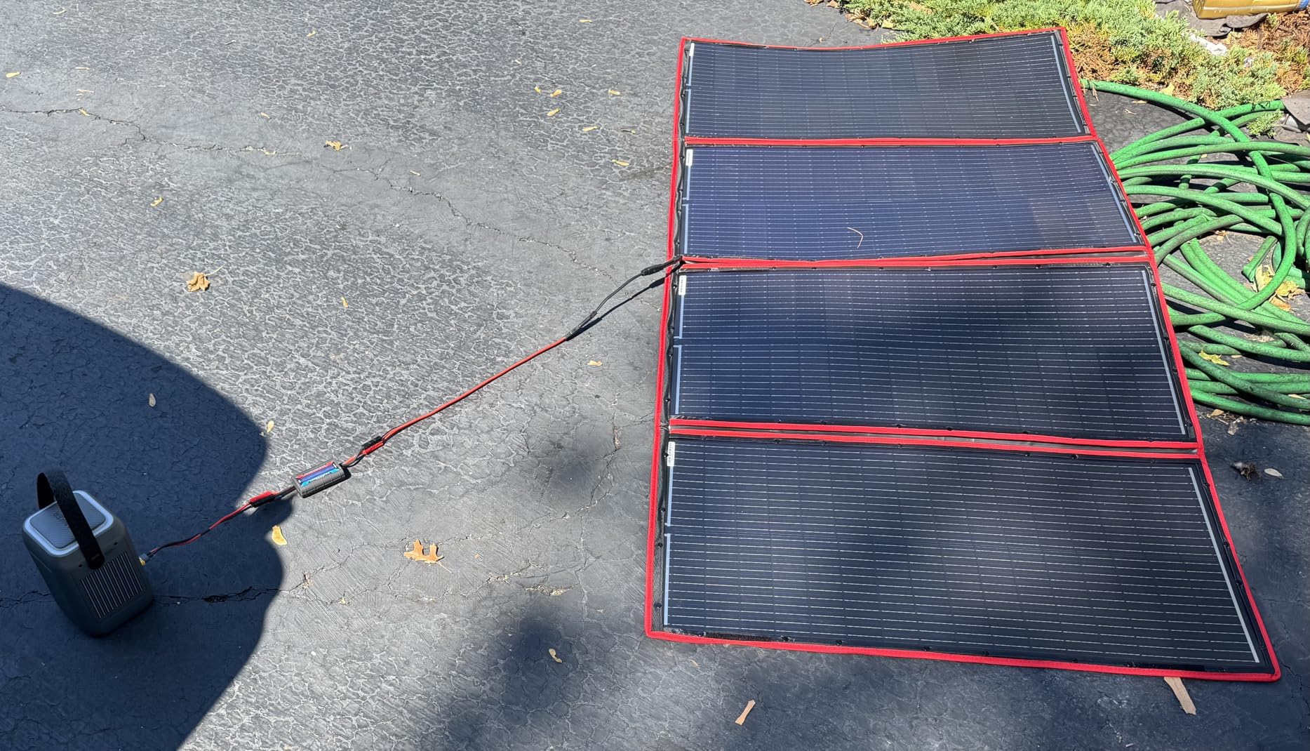DOKIO 100W Portable Foldable Solar Panel Kit (19x26in, 5.3lb), with Separate Controller and Dual USB, Monocrystalline Charger for 12V Batteries & Power Stations, RV Camping Trailer Emergency Backup Customer Review DOKIO 100W Portable Foldable Solar Panel Kit (19x26in, 5.3lb), with Separate Controller and Dual USB, Monocrystalline Charger for 12V Batteries & Power Stations, RV Camping Trailer Emergency Backup - Customer Photo 3