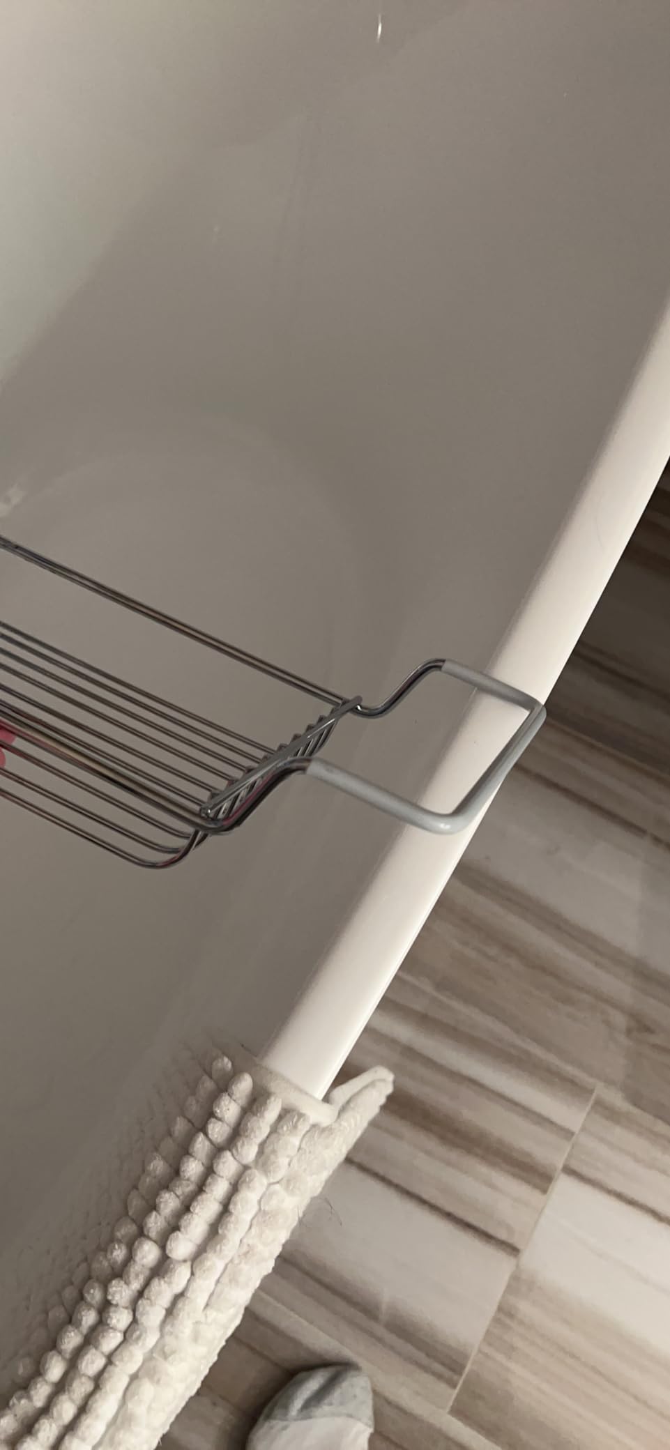Home Intuition Stainless Steel Expandable Shower Bathtub Tray Over The Clawfoot Tub Bath Caddy Customer Review Home Intuition Stainless Steel Expandable Shower Bathtub Tray Over The Clawfoot Tub Bath Caddy - Customer Photo 2