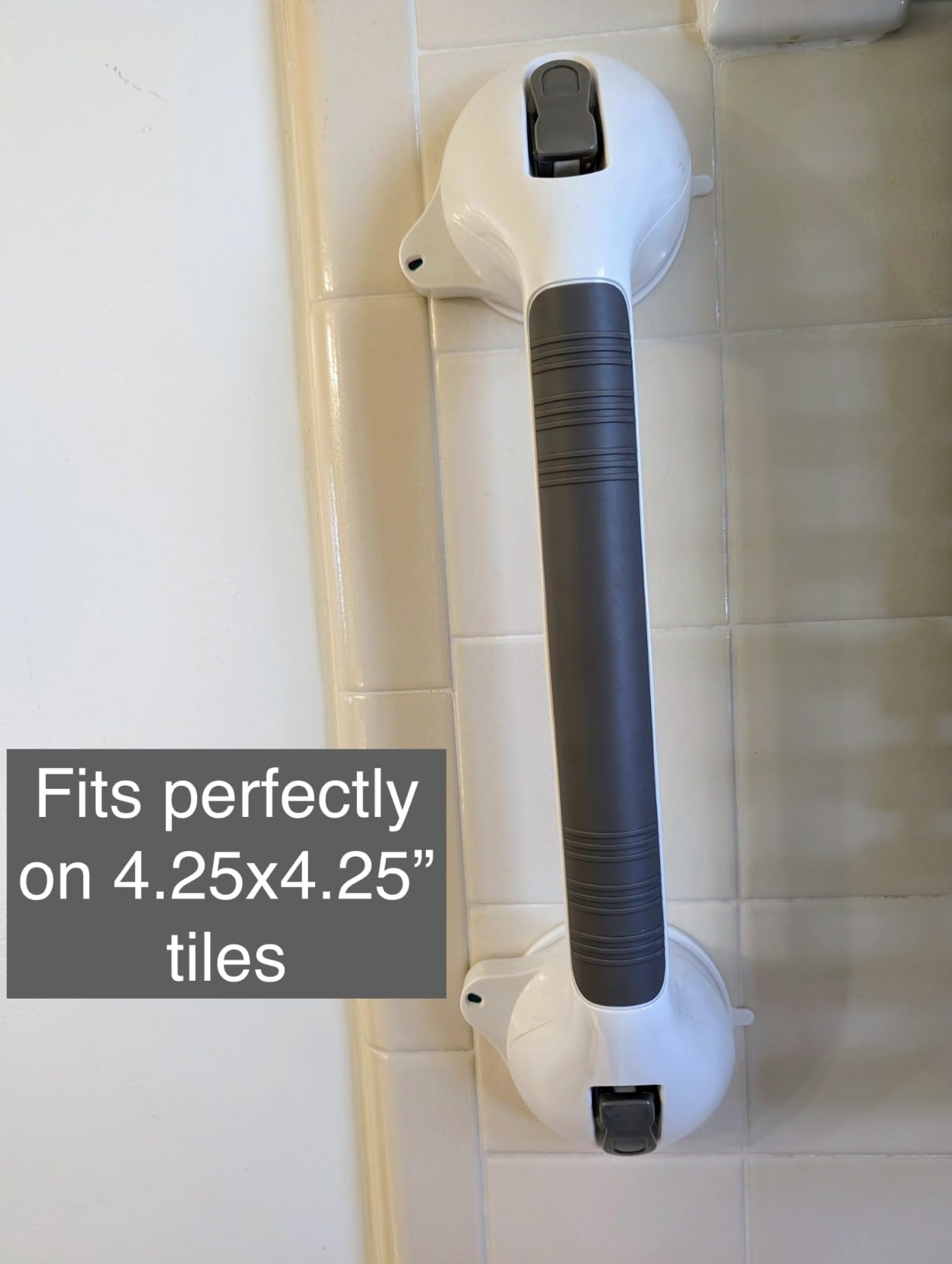 16.5inch 2 Pack Suction Balance Assist Bathroom Shower Handle,Bath Grab Bar with Indicators(White/Grey) Customer Review 16.5inch 2 Pack Suction Balance Assist Bathroom Shower Handle,Bath Grab Bar with Indicators(White/Grey) - Customer Photo 1