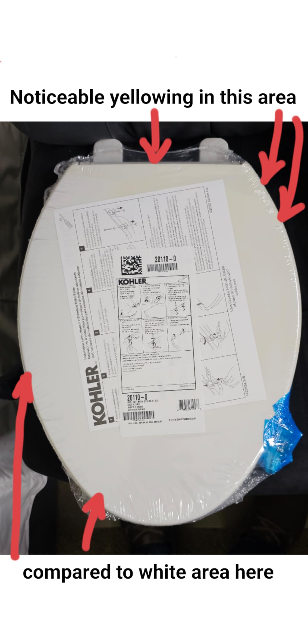 KOHLER 20111-0 Brevia, Slow Close Toilet Seat, Round Toilet Seat, Grip-Tight Bumpers Quick-Attach Hardware, White Customer Review KOHLER 20111-0 Brevia, Slow Close Toilet Seat, Round Toilet Seat, Grip-Tight Bumpers Quick-Attach Hardware, White - Customer Photo 1