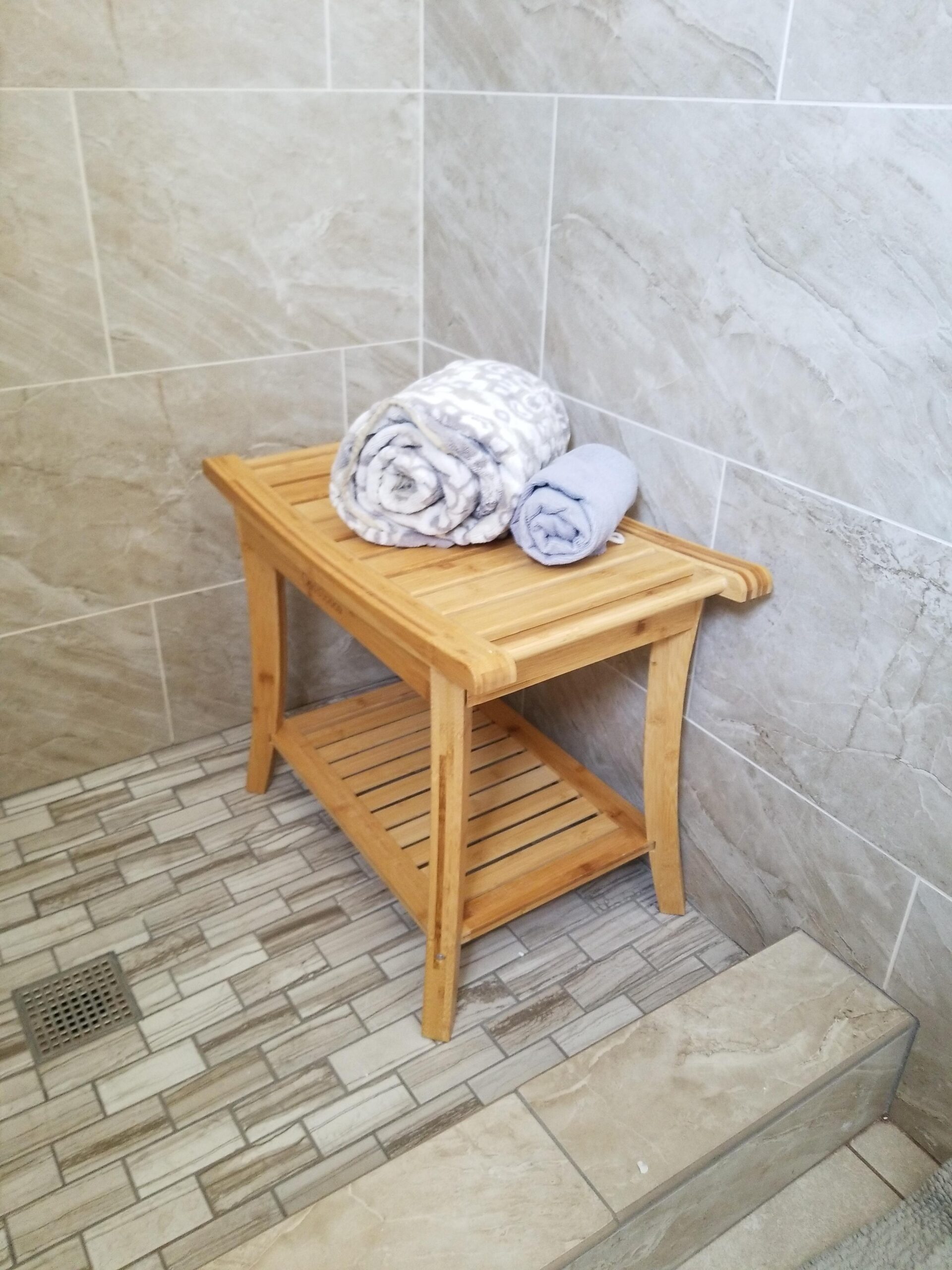OasisSpace Bamboo Shower Bench, 24 OasisSpace Bamboo Shower Bench, 24