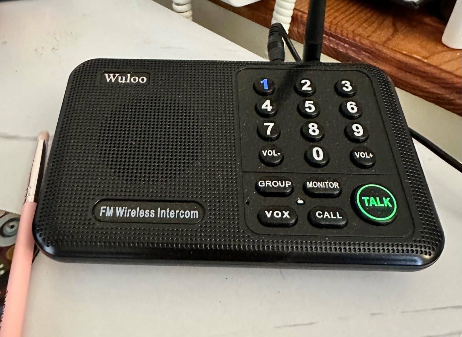 Wuloo Intercoms Wireless for Home 1 Mile (5280 Feet) Range 10 - Channel, Wireless Home Intercom System for House Business Office, Room to Room Intercom, Home Communication System (2 Packs, Black) Customer Review Wuloo Intercoms Wireless for Home 1 Mile (5280 Feet) Range 10 - Channel, Wireless Home Intercom System for House Business Office, Room to Room Intercom, Home Communication System (2 Packs, Black) - Customer Photo 1