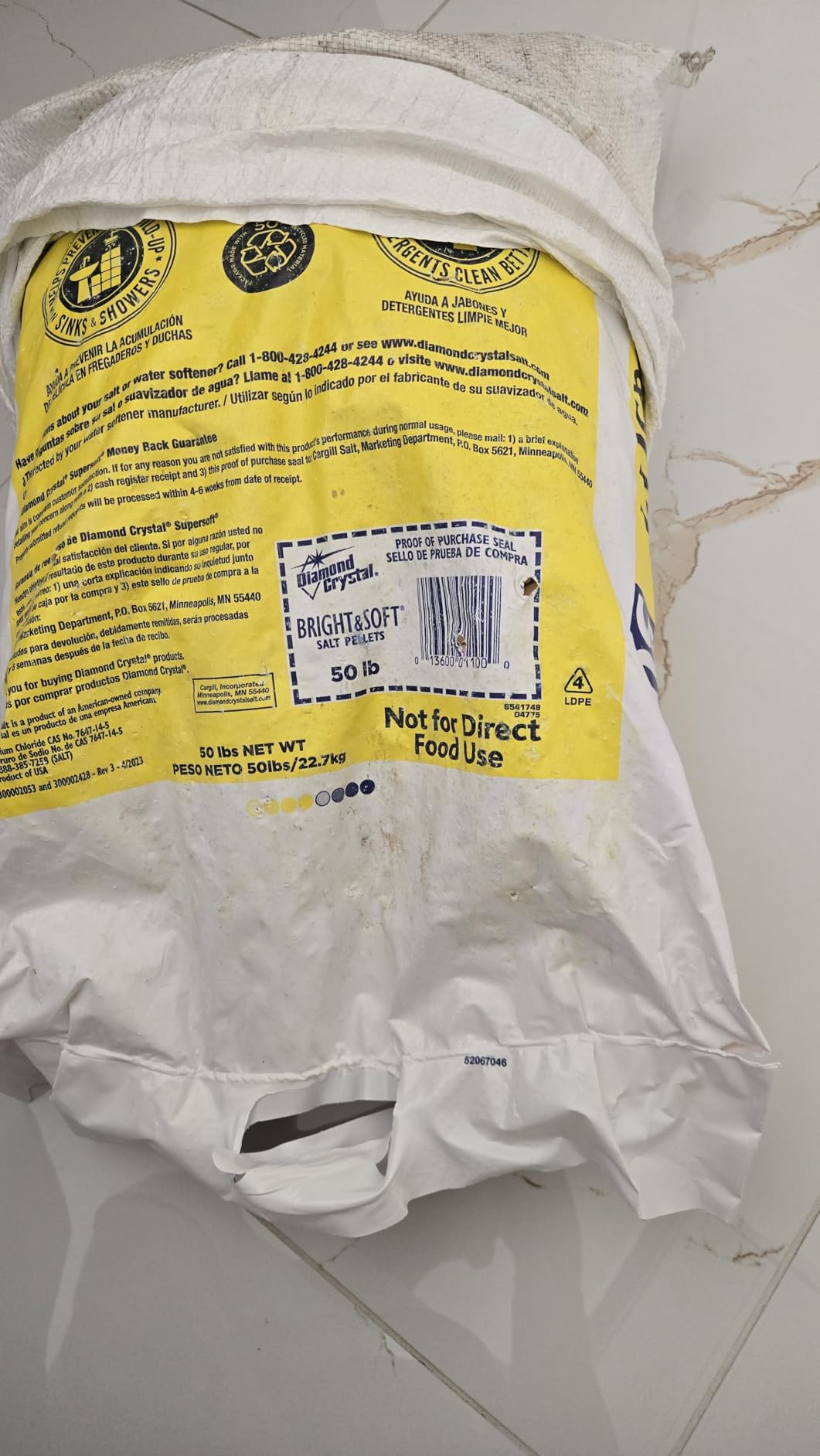 Diamond Crystal 50 lb. Water Softener Salt, Bright & Soft Series, Pellets, 99.8% Purity (Оne Расk) Customer Review Diamond Crystal 50 lb. Water Softener Salt, Bright & Soft Series, Pellets, 99.8% Purity (Оne Расk) - Customer Photo 1