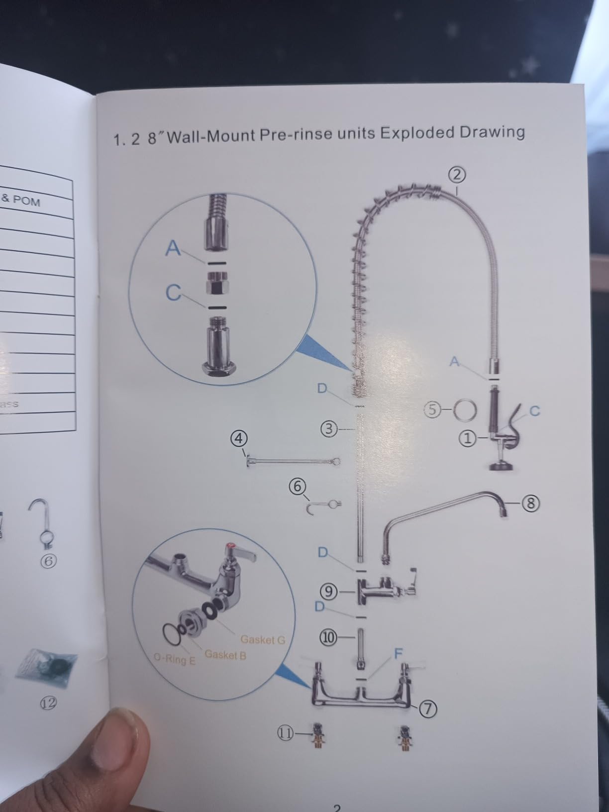 Commercial Faucet with Sprayer, 36 Commercial Faucet with Sprayer, 36