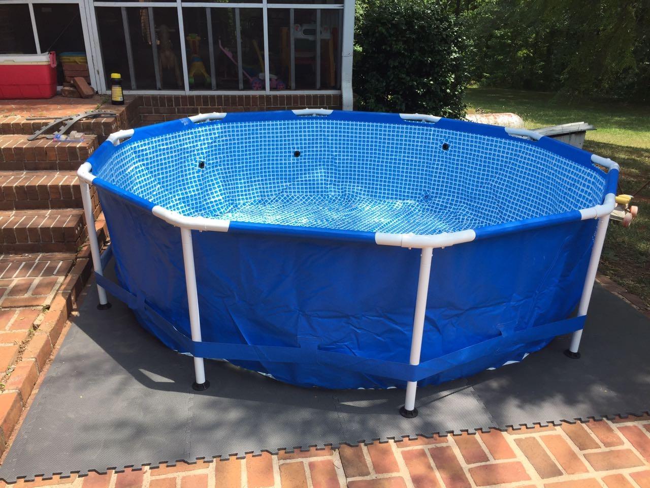 Intex Metal Frame 12 ft x 30 in Round Above Ground Outdoor Backyard Swimming Family Pool for Kids and Adults Ages 6 and Up, Blue Customer Review Intex Metal Frame 12 ft x 30 in Round Above Ground Outdoor Backyard Swimming Family Pool for Kids and Adults Ages 6 and Up, Blue - Customer Photo 1