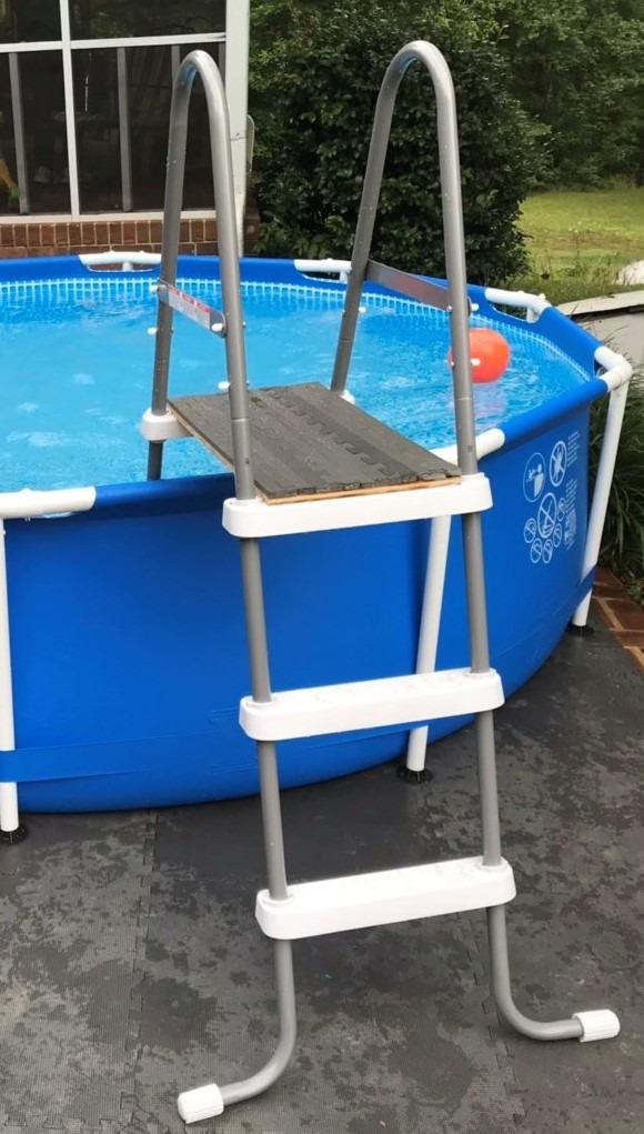 Intex Metal Frame 12 ft x 30 in Round Above Ground Outdoor Backyard Swimming Family Pool for Kids and Adults Ages 6 and Up, Blue Customer Review Intex Metal Frame 12 ft x 30 in Round Above Ground Outdoor Backyard Swimming Family Pool for Kids and Adults Ages 6 and Up, Blue - Customer Photo 2
