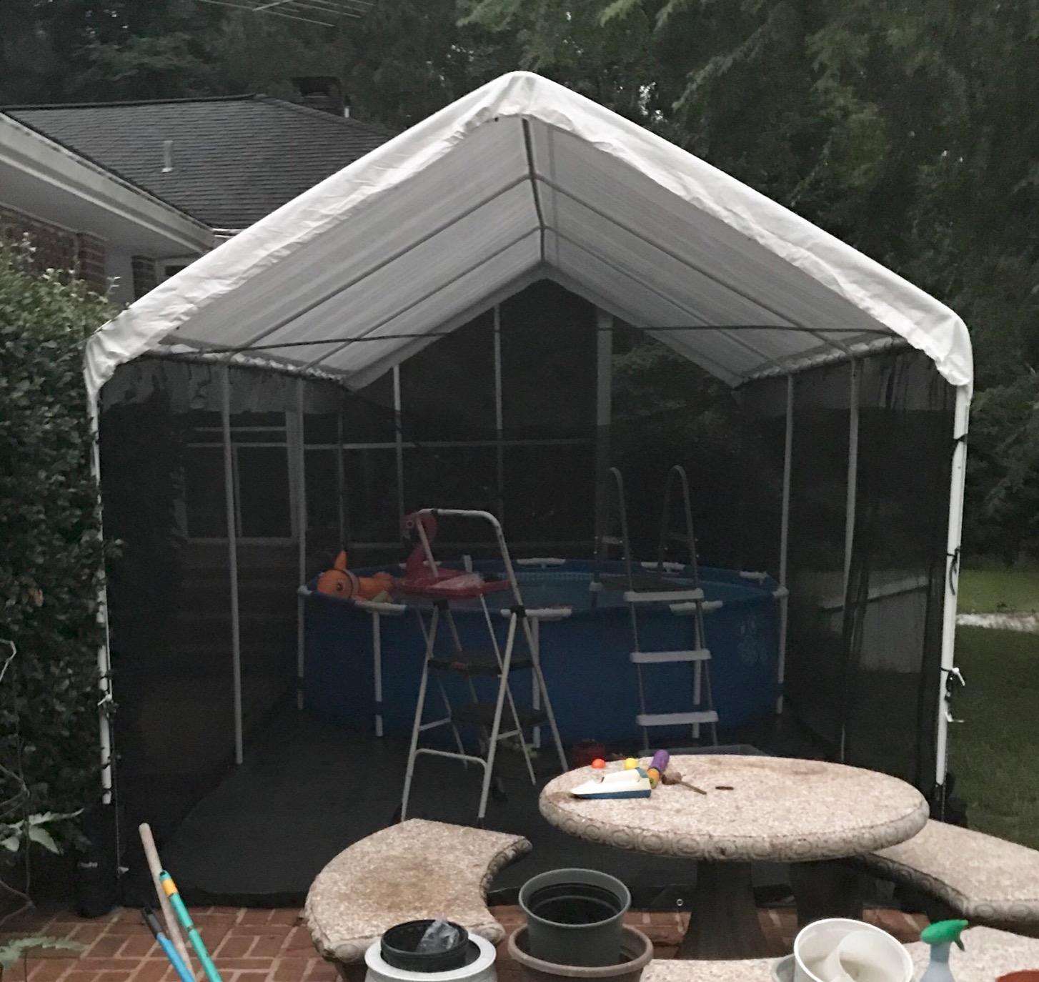 Intex Metal Frame 12 ft x 30 in Round Above Ground Outdoor Backyard Swimming Family Pool for Kids and Adults Ages 6 and Up, Blue Customer Review Intex Metal Frame 12 ft x 30 in Round Above Ground Outdoor Backyard Swimming Family Pool for Kids and Adults Ages 6 and Up, Blue - Customer Photo 3
