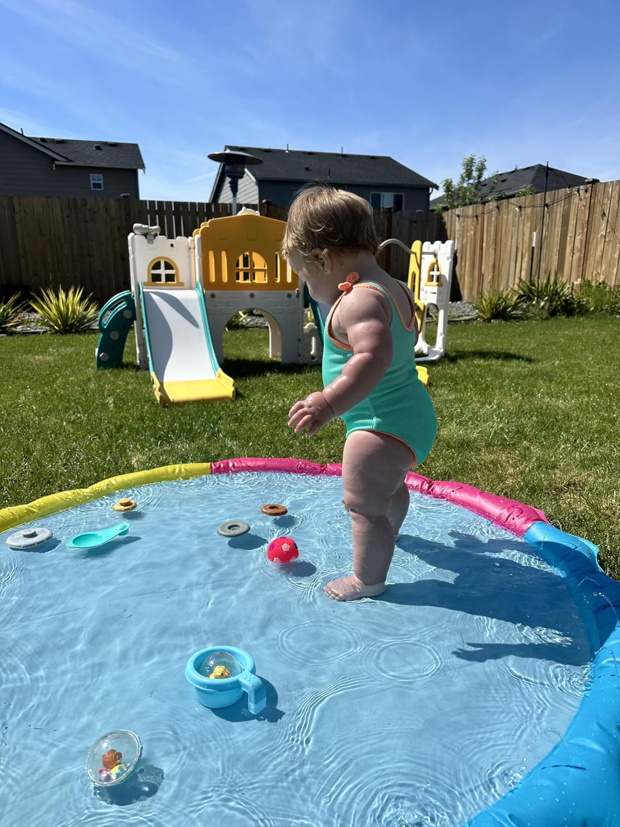 Jasonwell Splash Pad Sprinkler/ Play Mat for Kids, Outdoor Water Toys Inflatable for Baby Toddler Boys Girls Children Age 18+ Months, Outside Backyard Dog Pool Customer Review Jasonwell Splash Pad Sprinkler/ Play Mat for Kids, Outdoor Water Toys Inflatable for Baby Toddler Boys Girls Children Age 18+ Months, Outside Backyard Dog Pool - Customer Photo 1