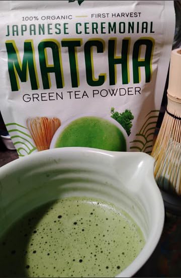 Premium Japanese Ceremonial Matcha Green Tea Powder - 1st Harvest HIGHEST Grade - USDA & JAS Organic - From Japan - Perfect for Starbucks Latte, Shake, Smoothies & Baking (3.53oz / 100g) Customer Review Premium Japanese Ceremonial Matcha Green Tea Powder - 1st Harvest HIGHEST Grade - USDA & JAS Organic - From Japan - Perfect for Starbucks Latte, Shake, Smoothies & Baking (3.53oz / 100g) - Customer Photo 1