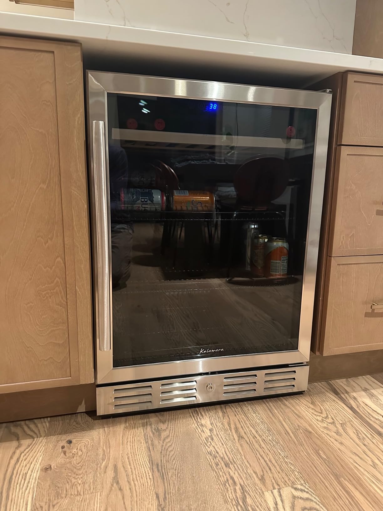 Kalamera 24 inch Stainless Steel Beverage Refrigerator, Under Counter Beverage Cooler for 154 Cans with 32-41℉ Temperature Range - Soda and Beer Refrigerator with Soild Stainless Door Customer Review Kalamera 24 inch Stainless Steel Beverage Refrigerator, Under Counter Beverage Cooler for 154 Cans with 32-41℉ Temperature Range - Soda and Beer Refrigerator with Soild Stainless Door - Customer Photo 2