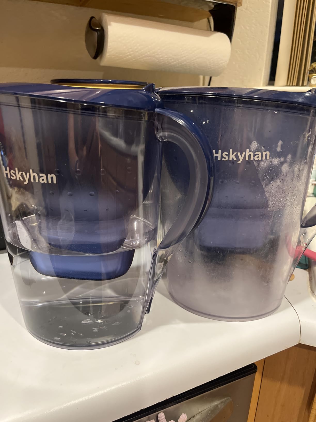 Hskyhan Alkaline Water Filter Pitcher - 3.5 Liters Improve PH, 2 Filters Included, BPA Free, 7 Stage Filteration System to Purify, Blue - Customer Photo 1