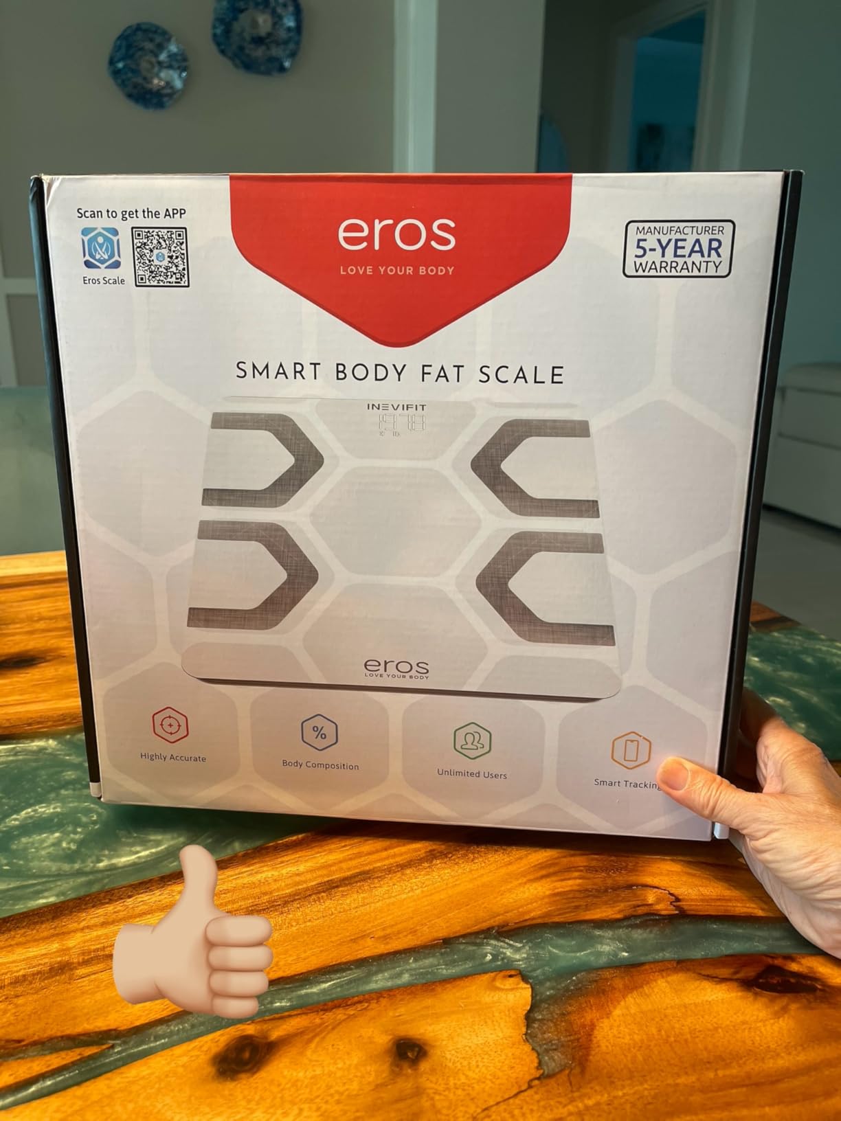 INEVIFIT EROS Bluetooth Body Fat Scale Smart BMI Highly Accurate Digital Bathroom Body Composition Analyzer with Wireless Smartphone APP 400 lbs 11.8 x 11.8 inch (Black) Customer Review INEVIFIT EROS Bluetooth Body Fat Scale Smart BMI Highly Accurate Digital Bathroom Body Composition Analyzer with Wireless Smartphone APP 400 lbs 11.8 x 11.8 inch (Black) - Customer Photo 1